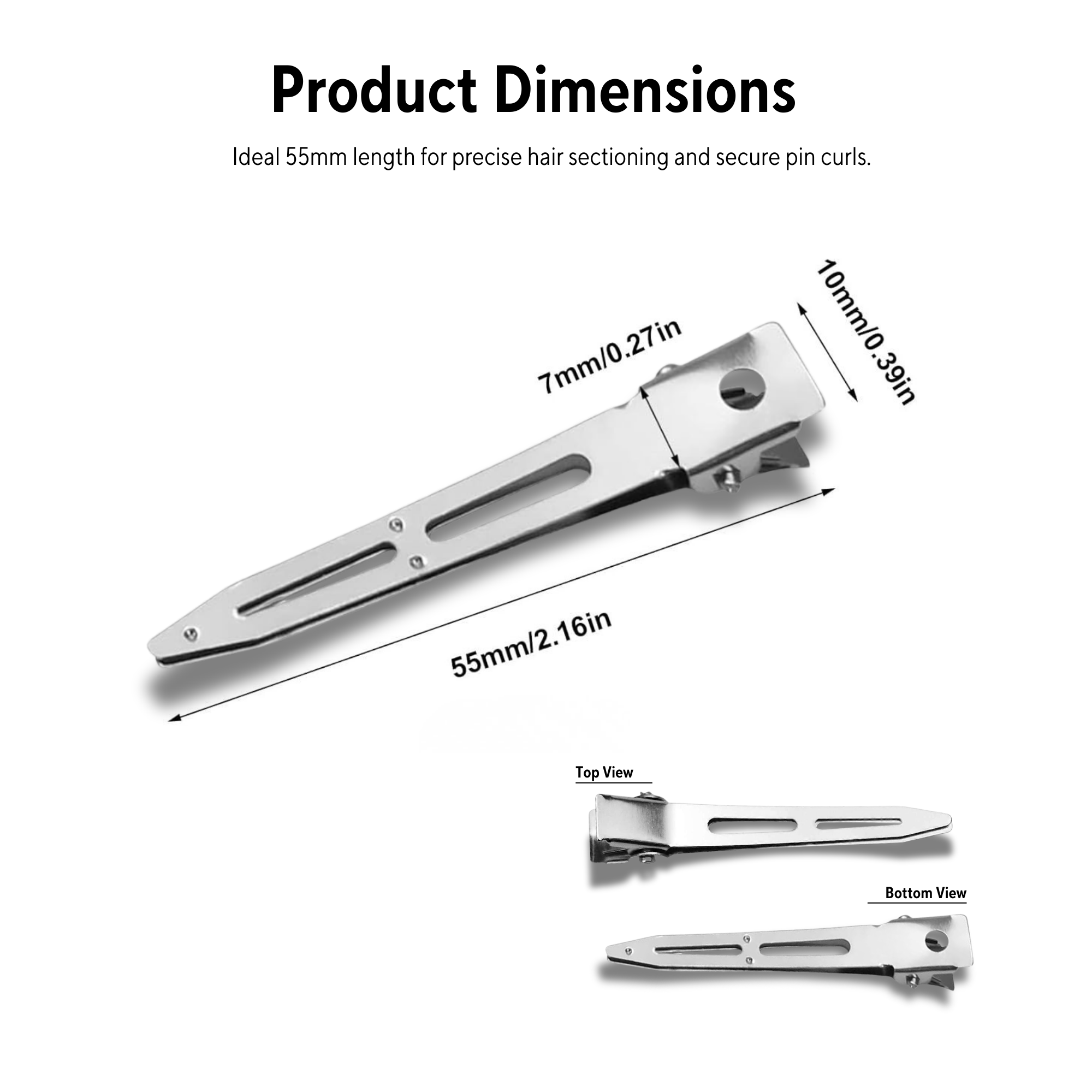 Eson - Single Prong Pinch Hair Clips 55mm (Pack of 100)