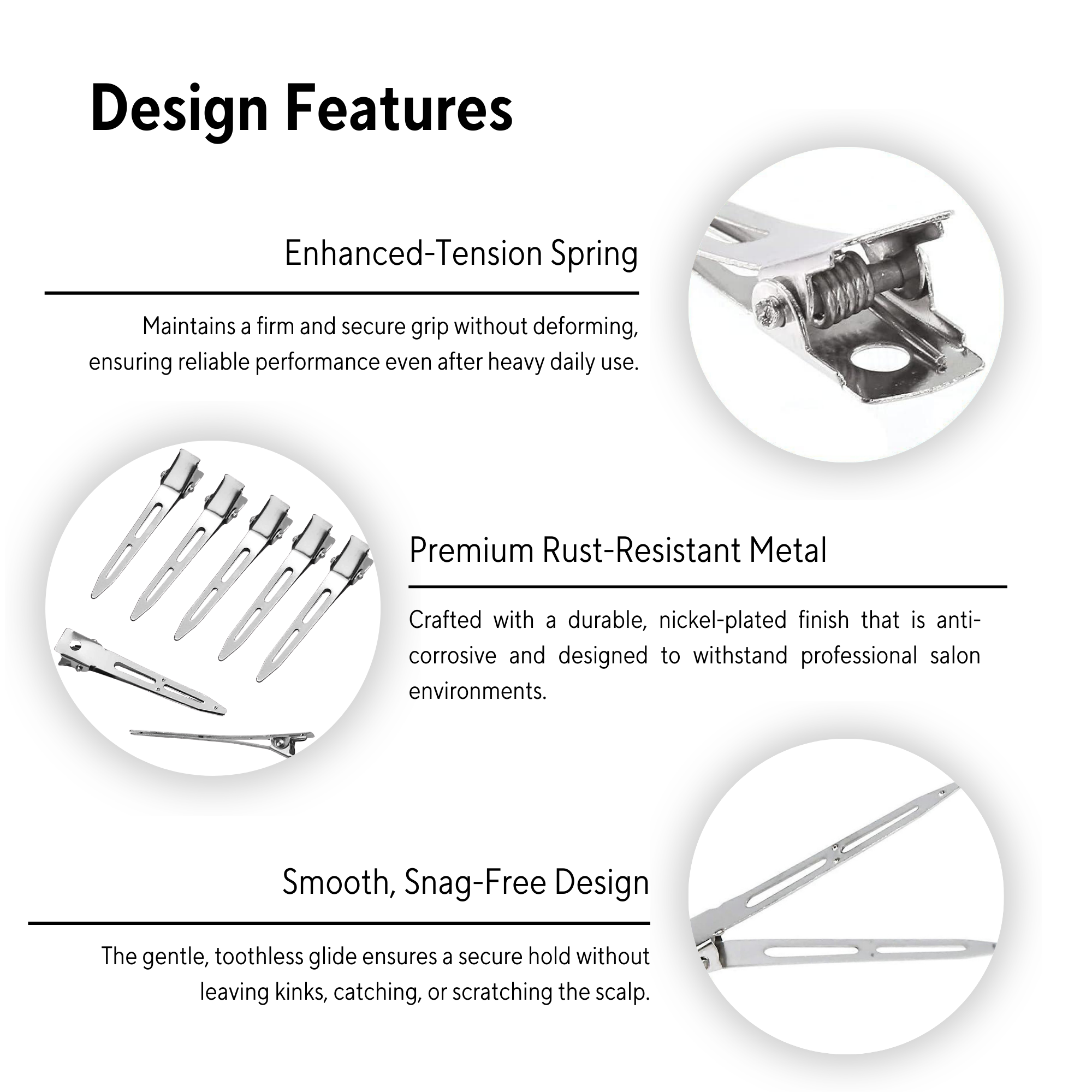 Eson - Single Prong Pinch Hair Clips 55mm (Pack of 70)