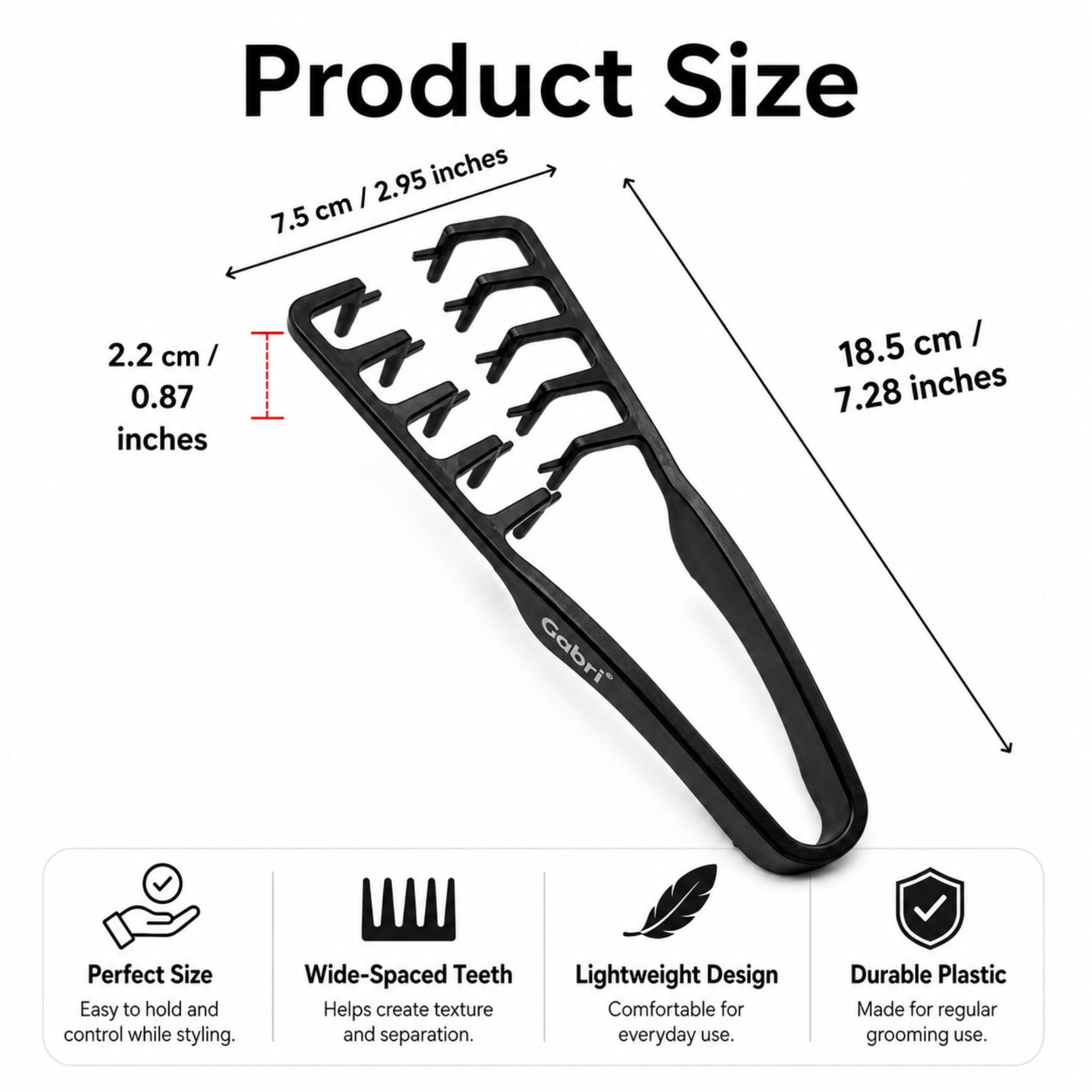 Gabri - Texturising & Root Lift Comb Black