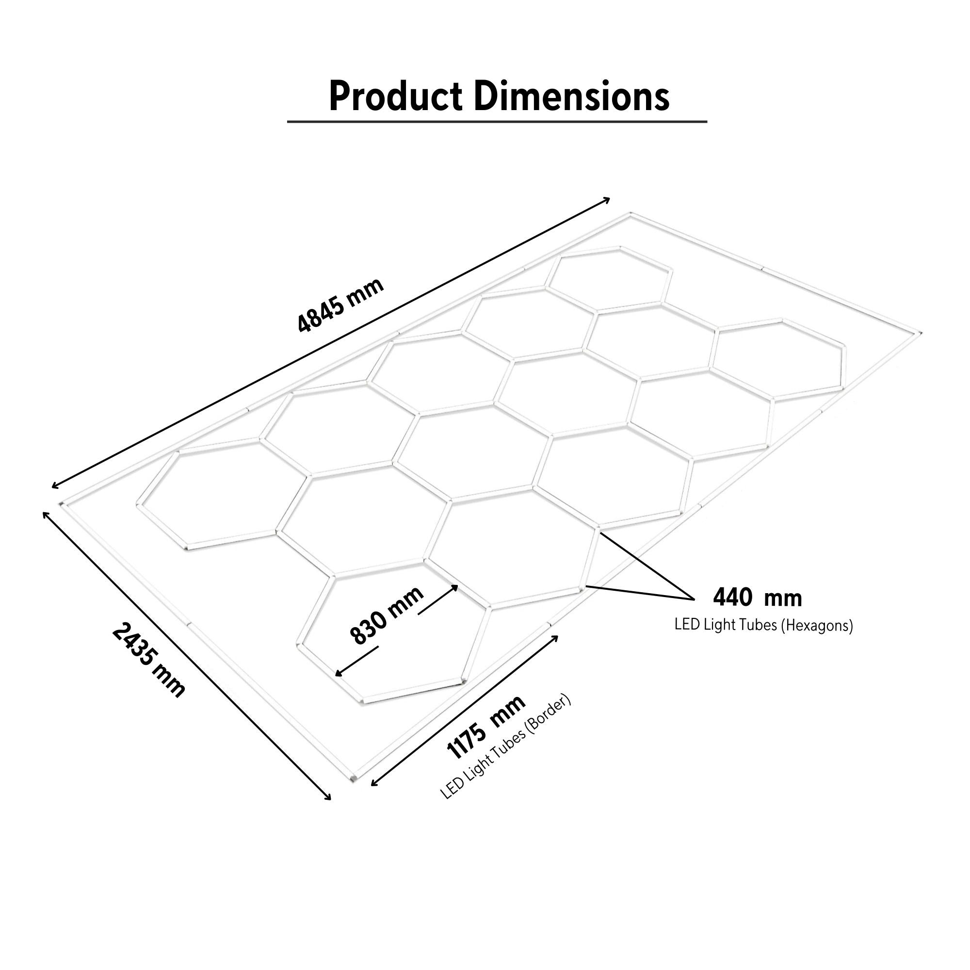 Gabri - Premium Hexagon LED Ceiling Light Grid with Border (14 Honeycomb)