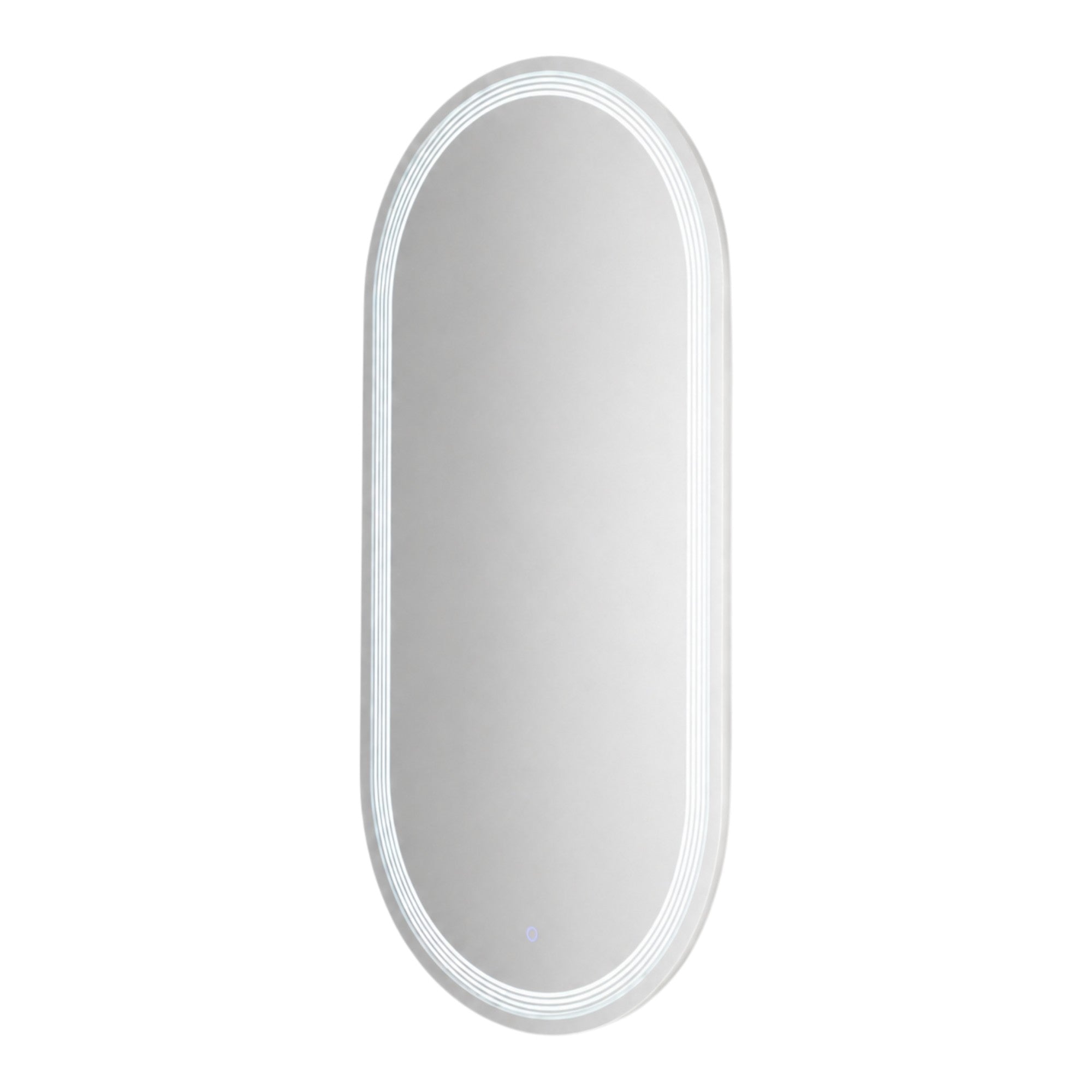 Salon Mirror - Oval Frameless LED Mirror with Smart Touch Sensor & 3-Colour Lighting Modes