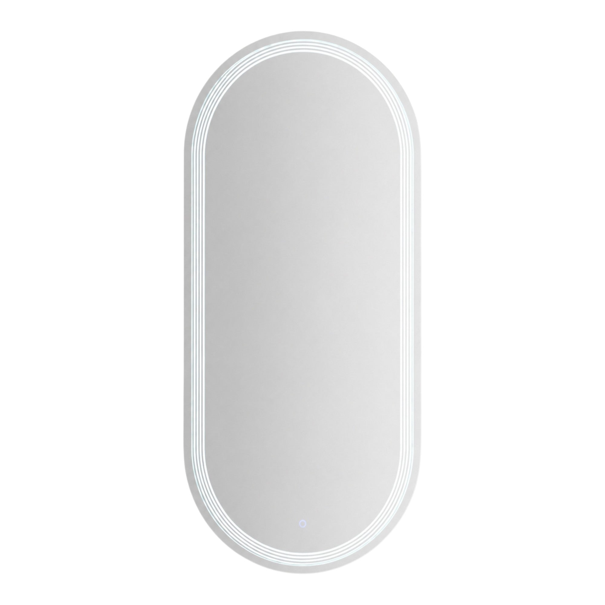 Salon Mirror - Oval Frameless LED Mirror with Smart Touch Sensor & 3-Colour Lighting Modes