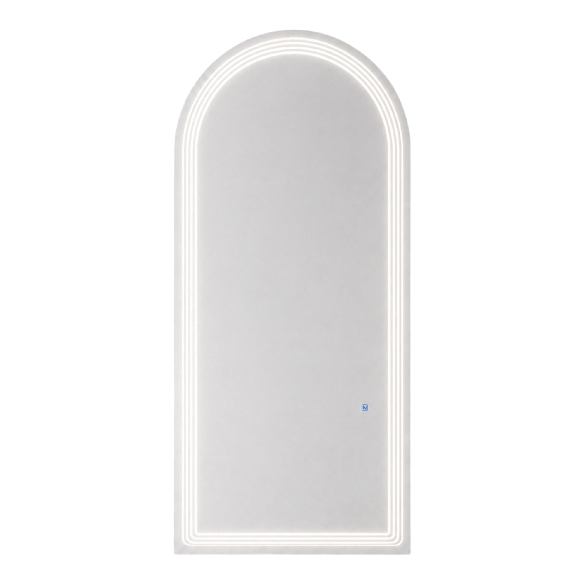 Salon Mirror - Arched Frameless LED Mirror with Smart Touch Sensor & 3-Colour Lighting Modes