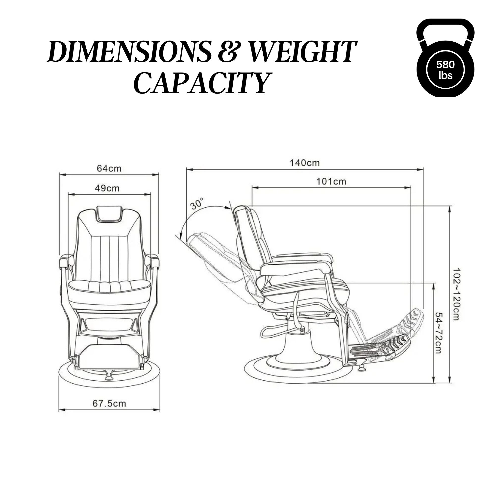 Barber Chair - Elite Black & Matte Black Accents