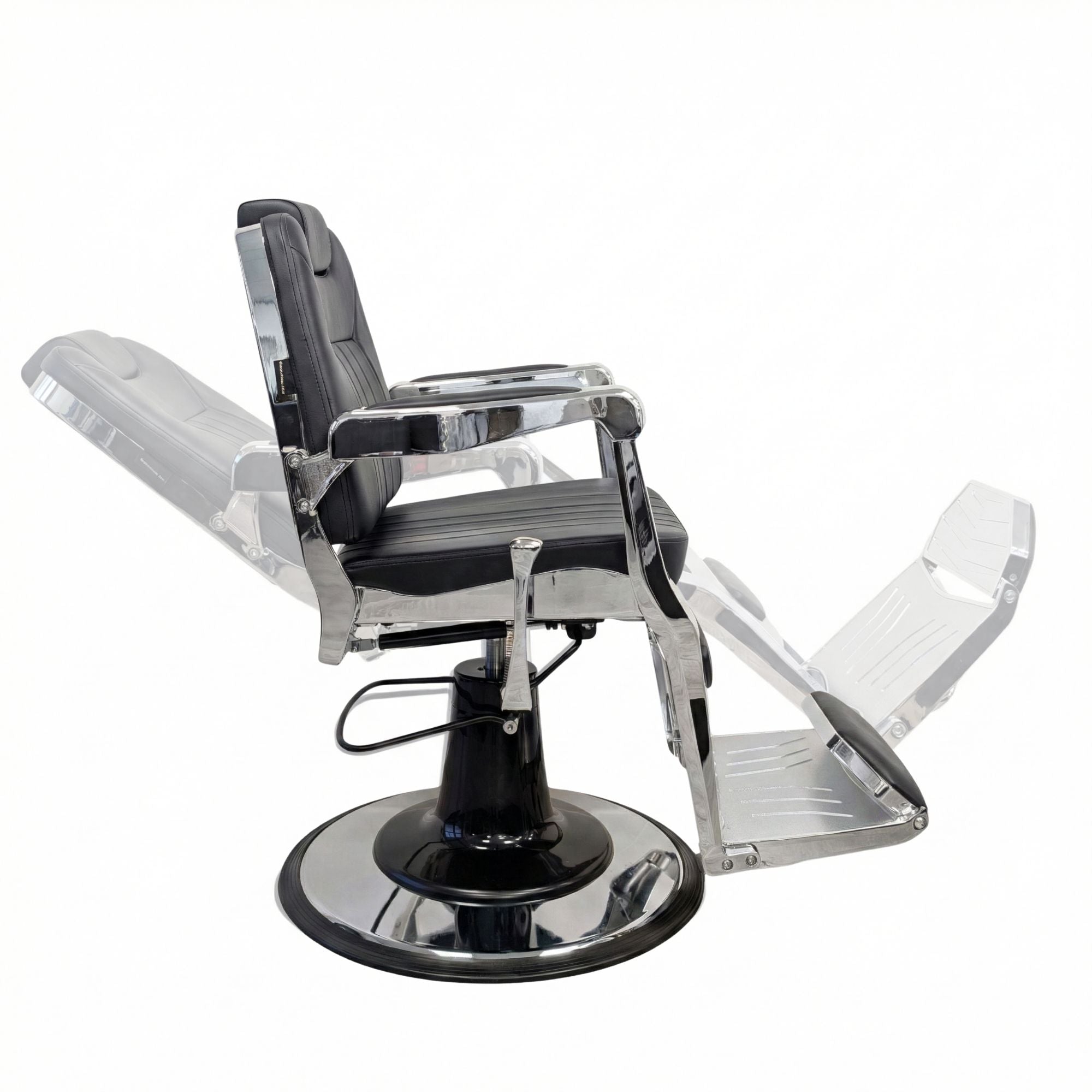 Barber Chair - Elite Black & Chrome Accents