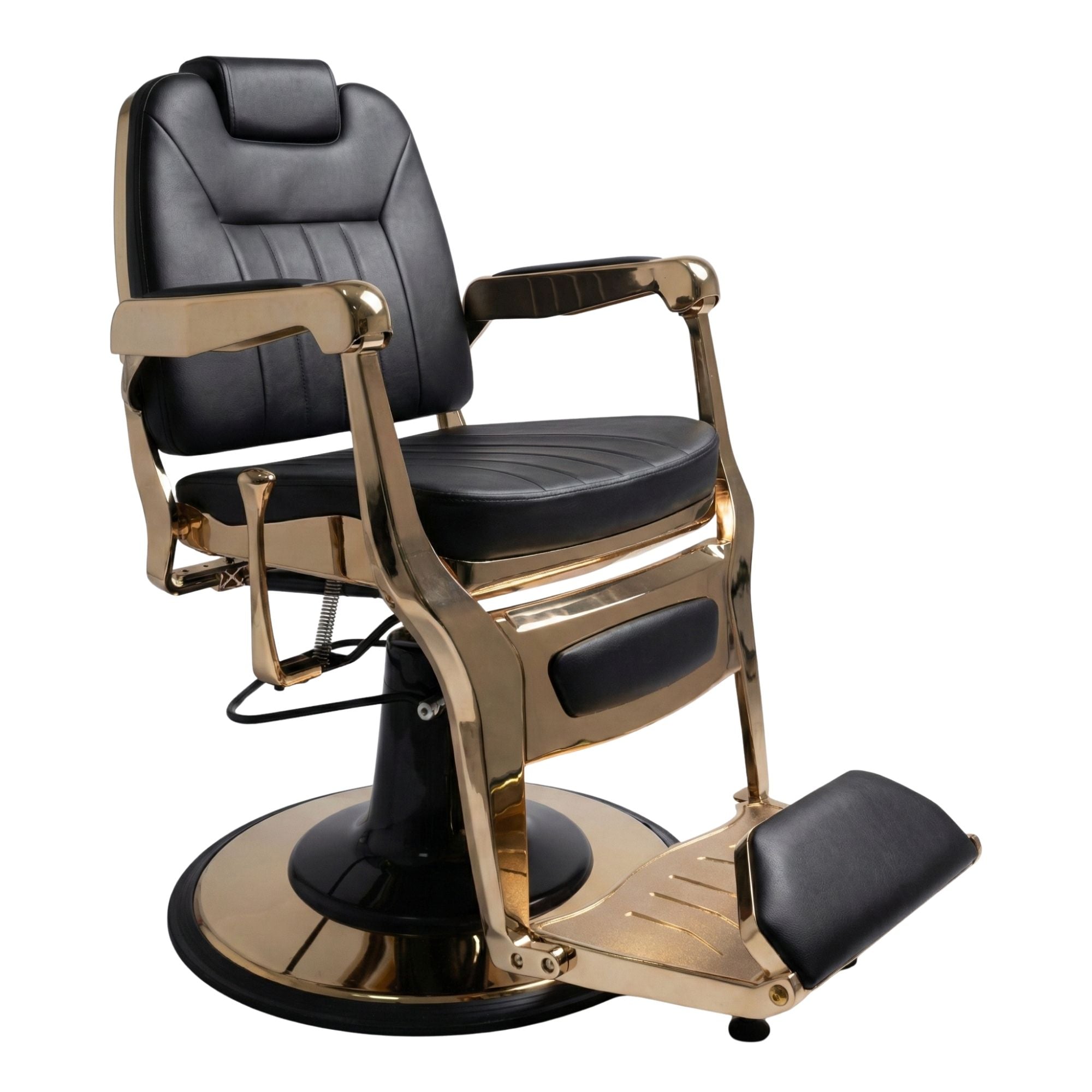 Barber Chair - Elite Black & Gold Accents