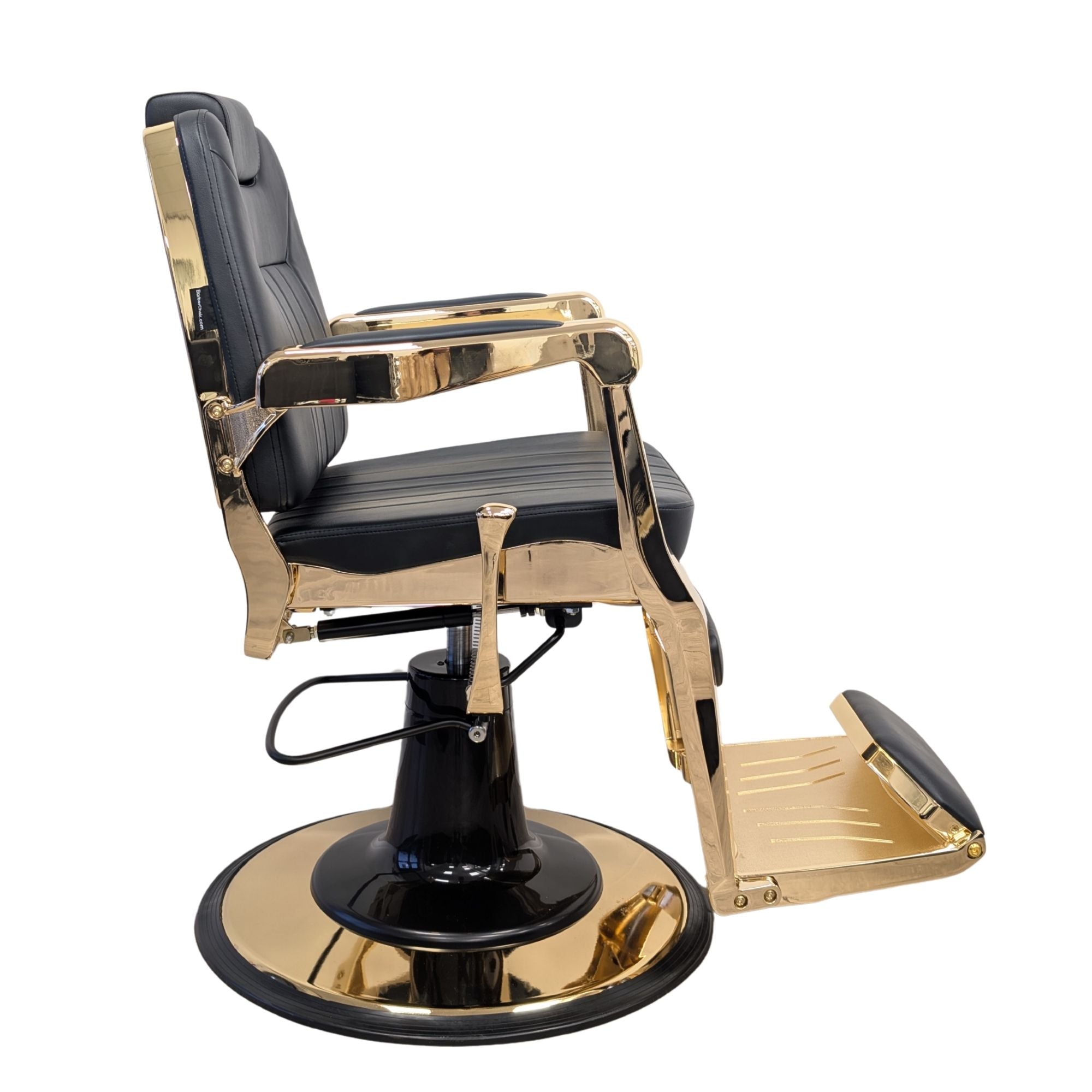 Barber Chair - Elite Black & Gold Accents