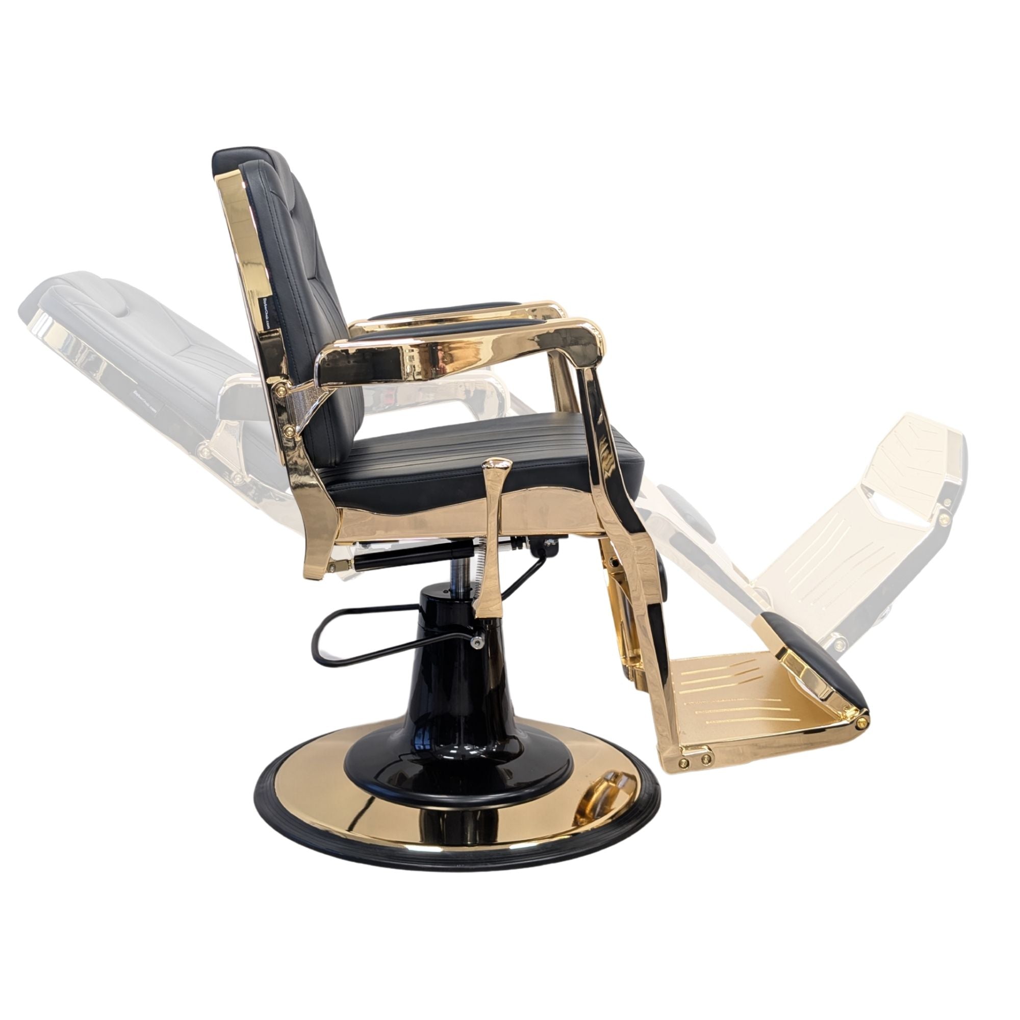 Barber Chair - Elite Black & Gold Accents