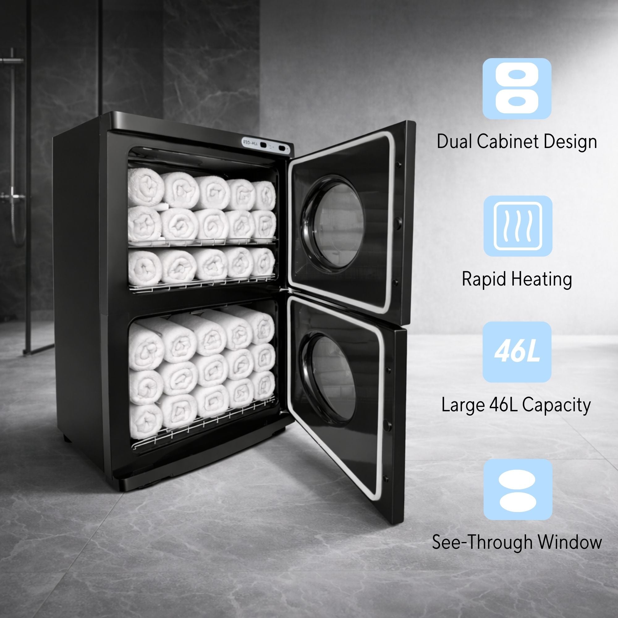 Eson - Professional 46L Hot Towel Warmer Cabinet with UV Steriliser