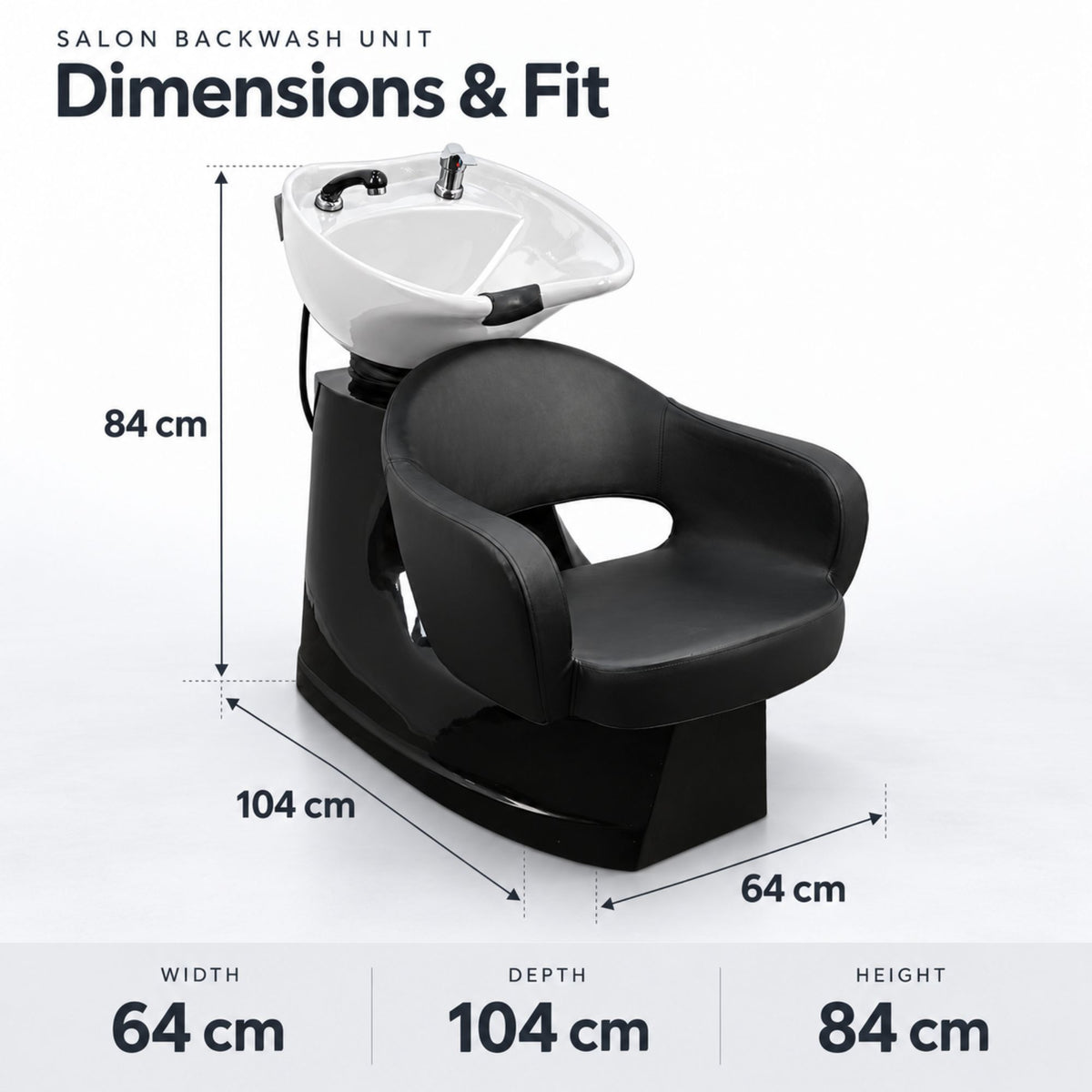 Backwash Chair - Rinse and Relax White Basin Adjustable Chair