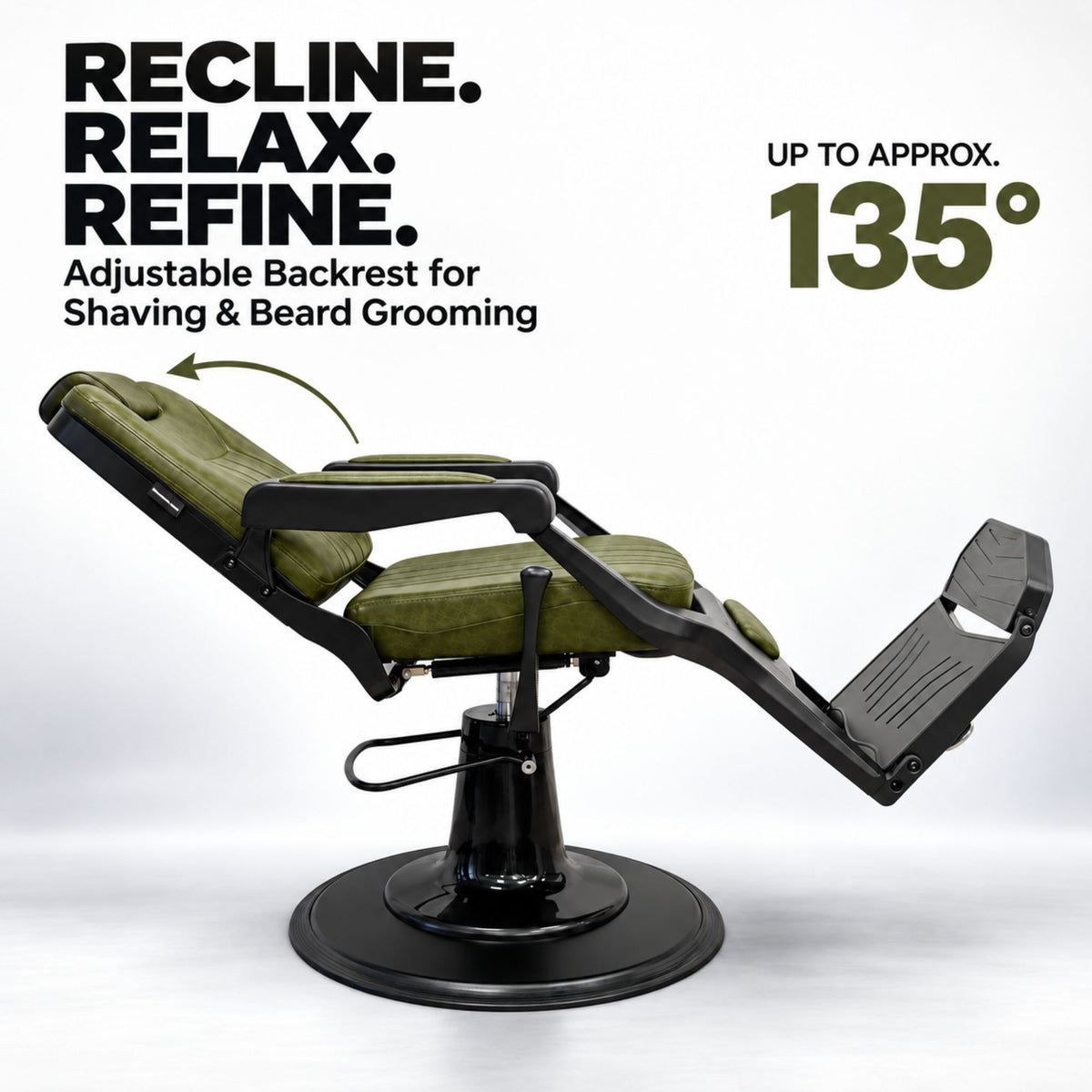 Barber Chair - Elite Green & Matte Black Accents