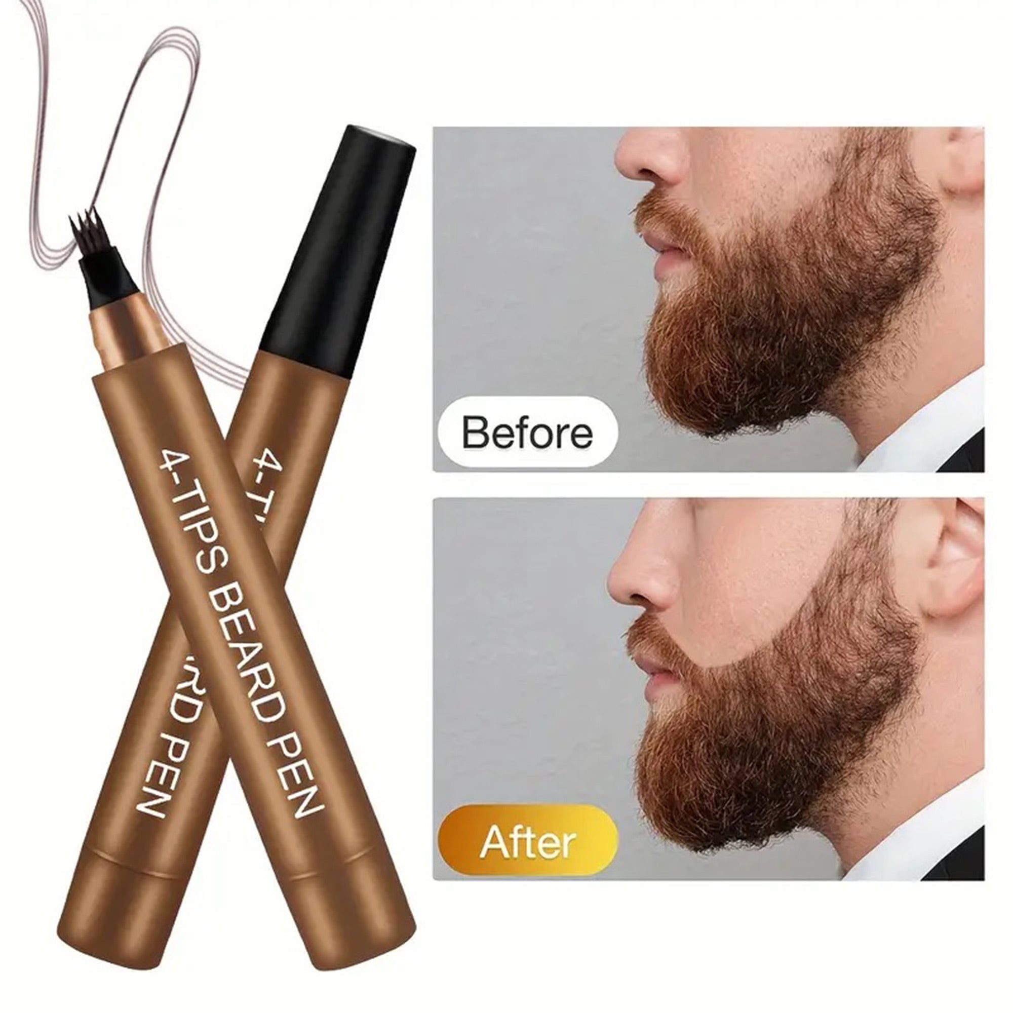 Bunee - 4-Tips Beard Pen (Brown) 5g