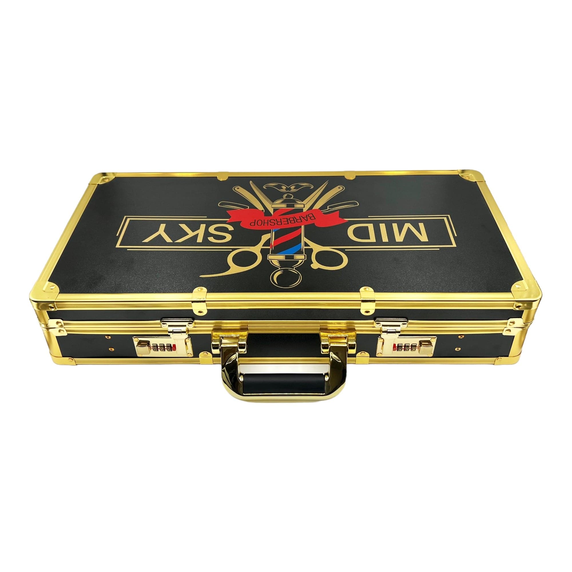 Eson - Hair Stylist Bag Barber Tools Carry Case Gold Aluminum Frame With Lock