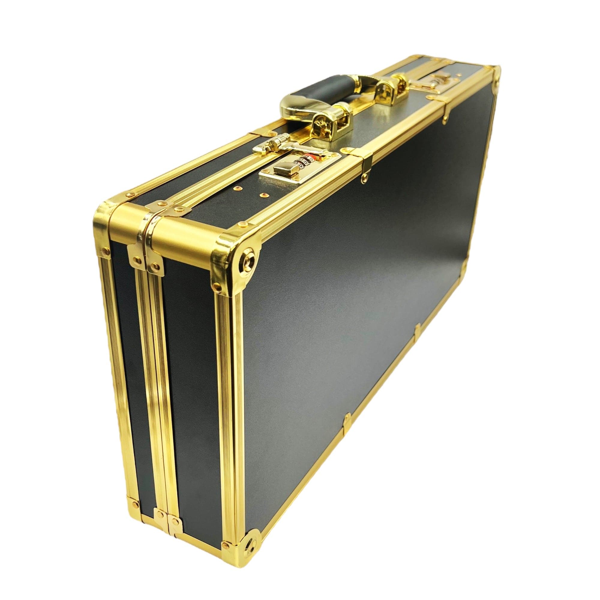 Eson - Hair Stylist Bag Barber Tools Carry Case Gold Aluminum Frame With Lock