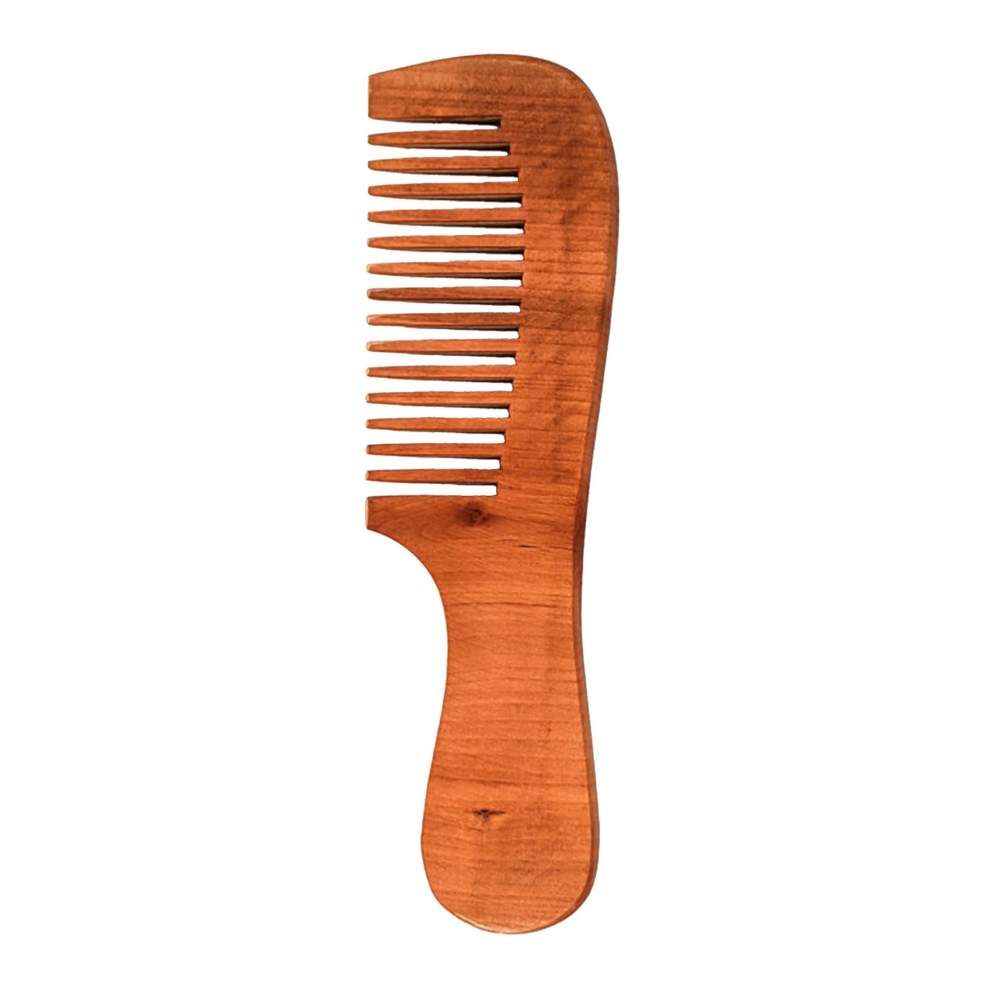 Eson - Moustache & Beard Comb Natural Cherry Wood With Handle 17cm