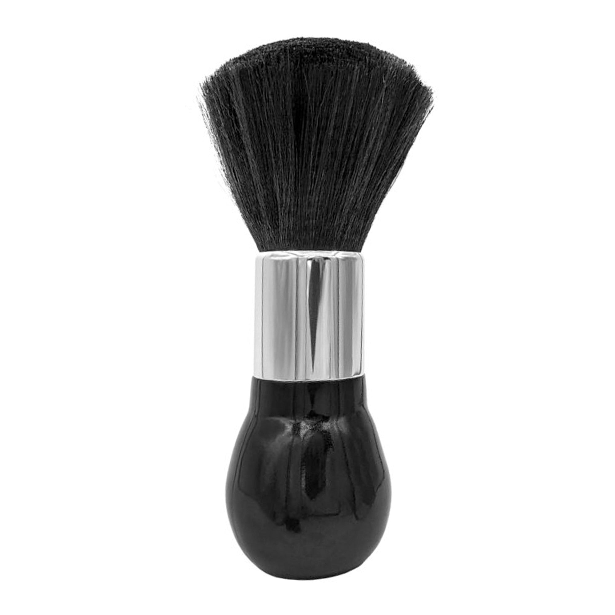 Eson - Neck Duster Brush Silver Metal Round Black Handle 17x5cm