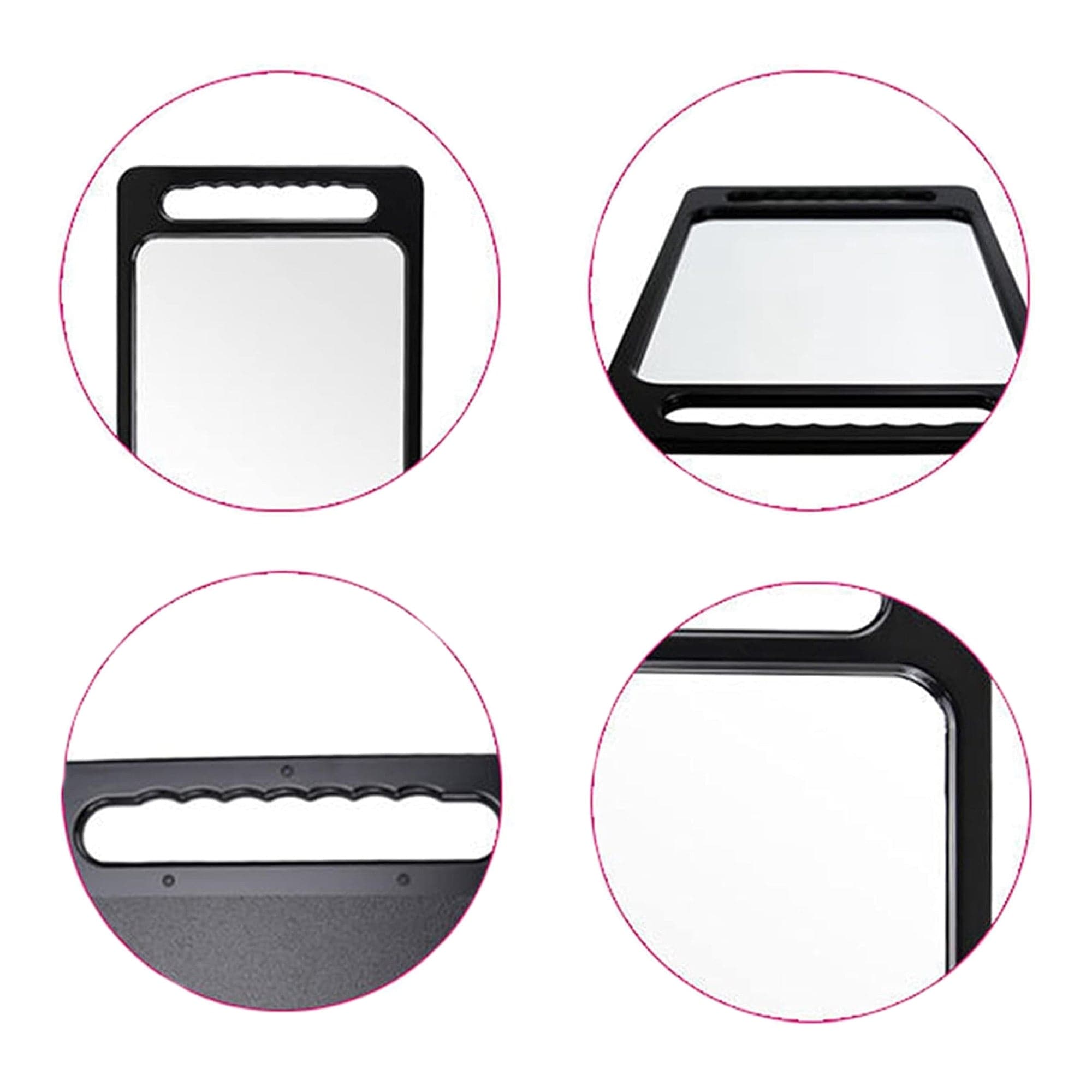 Eson - Two Handed Salon Mirror Plastic Black 40.6x25.4cm