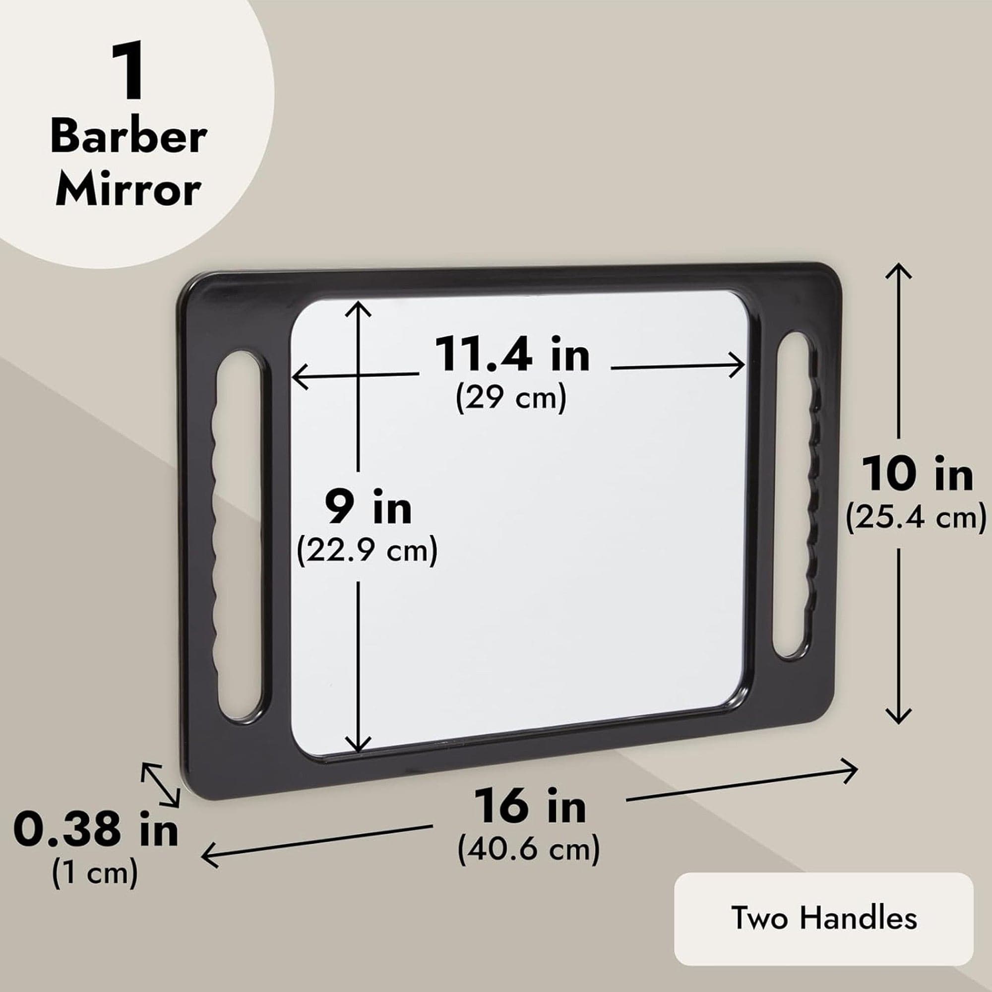Eson - Two Handed Salon Mirror Plastic Black 40.6x25.4cm
