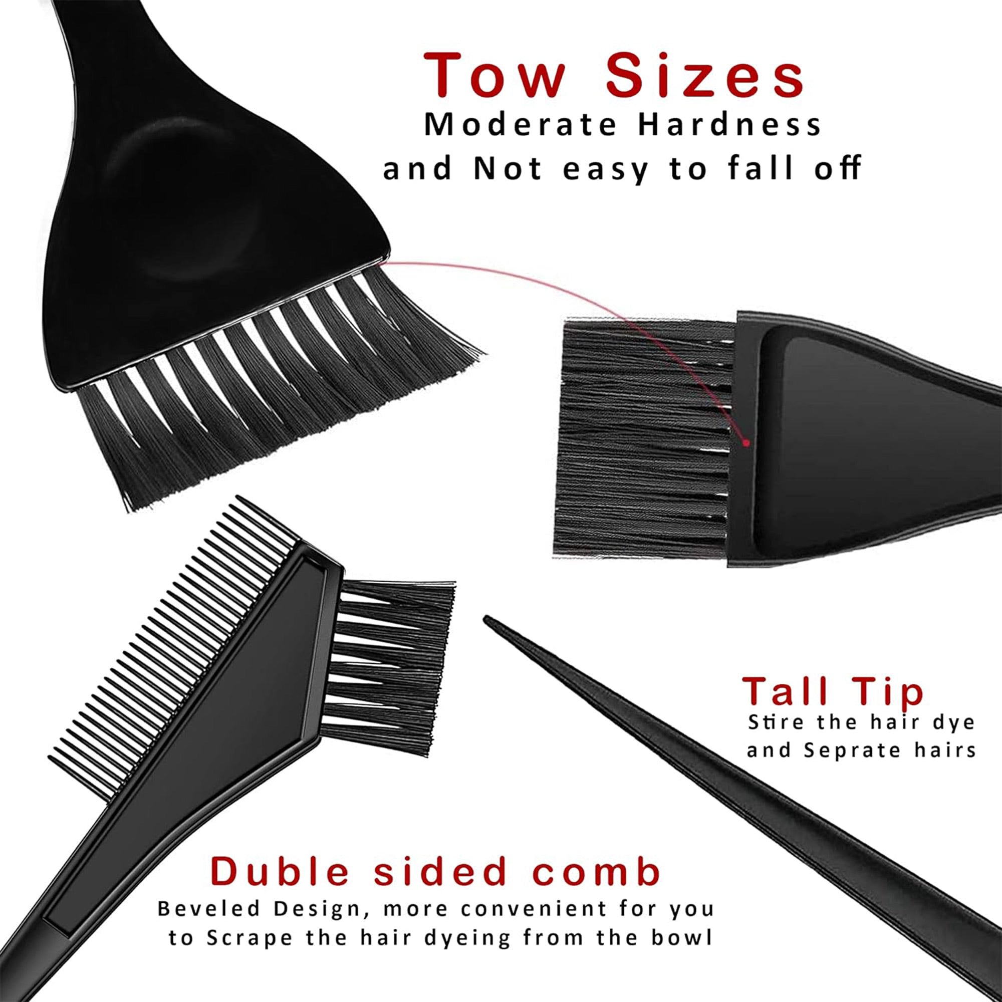 Eson - Hair Tint Tool Brush Kit 3pcs