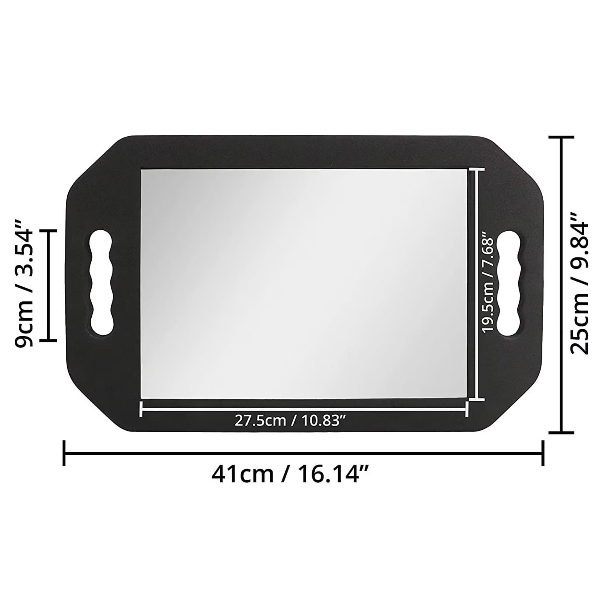 Eson - Two Handed Salon Mirror Foam 40x25cm (Black) - Eson Direct