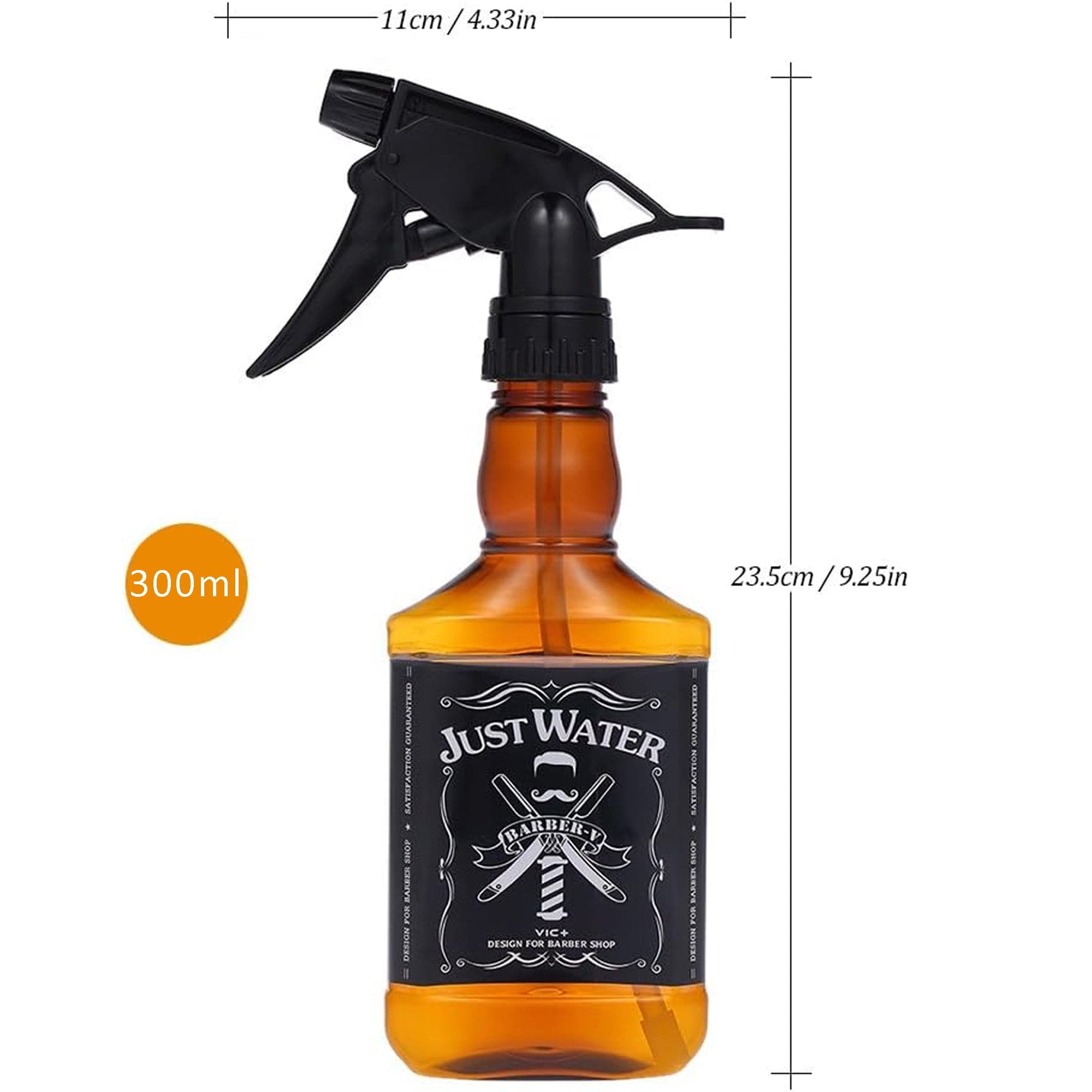 Eson - Water Spray Bottle 300ml Empty Refillable Atomizer Mist Sprayer (Amber) - Eson Direct