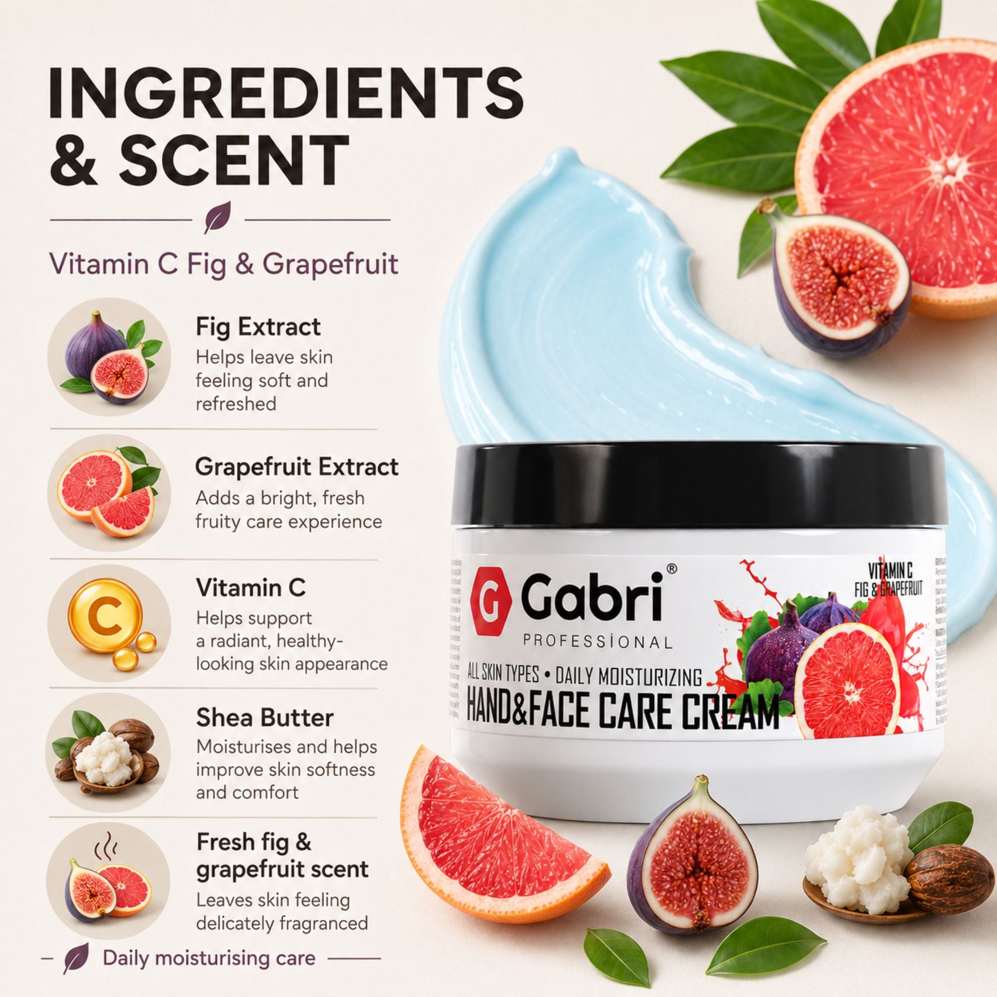 Gabri Professional - Hand & Face Care Cream Fig & Grapefruit 300ml