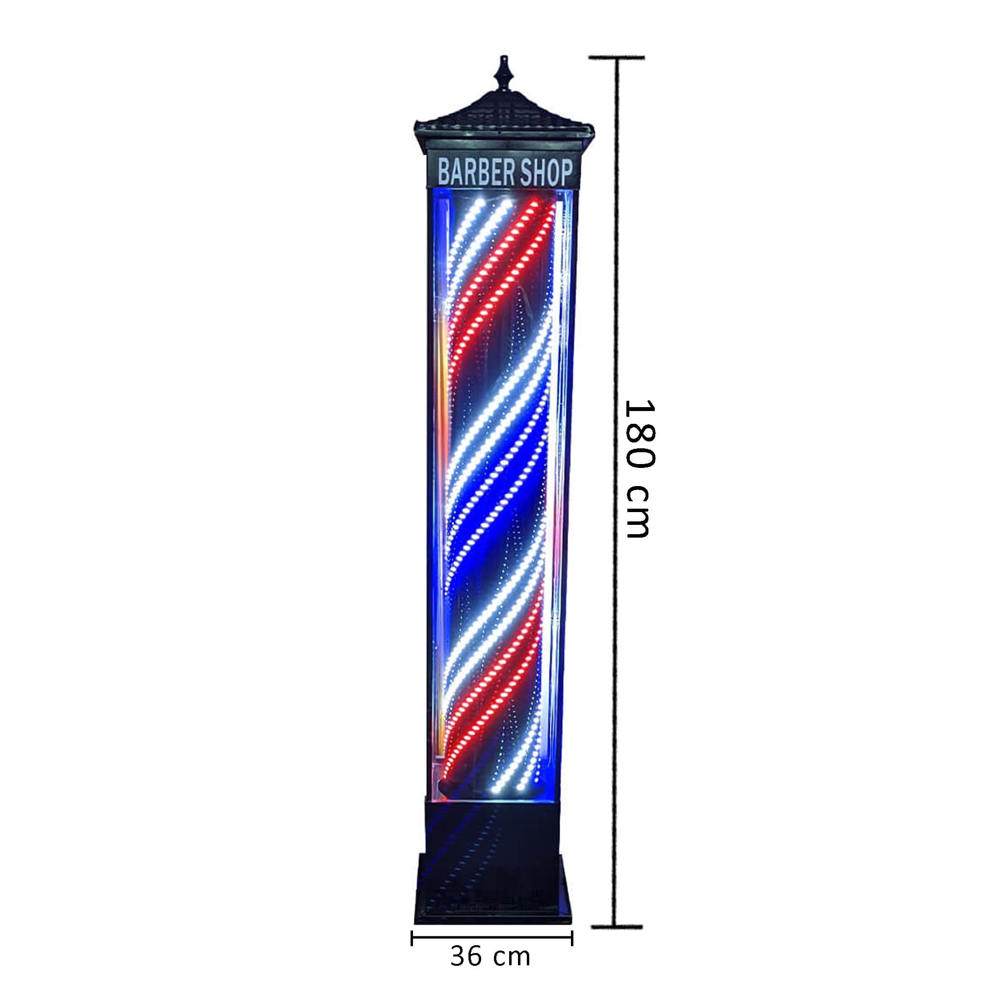Gabri - Floor Barber Pole Lantern Style Digital Led Light 1.8m