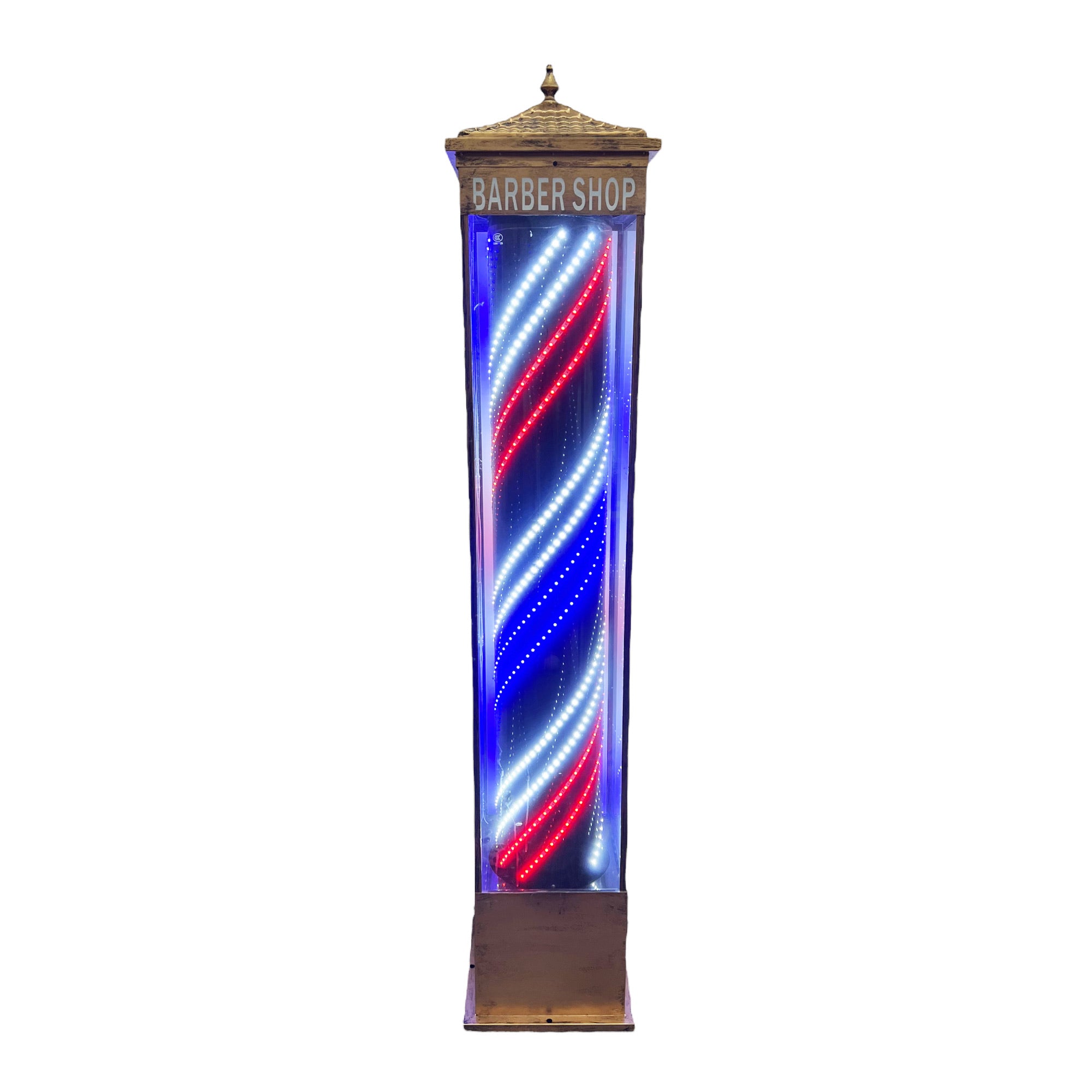 Gabri - Floor Barber Pole Lantern Style Digital Led Light 1.8m
