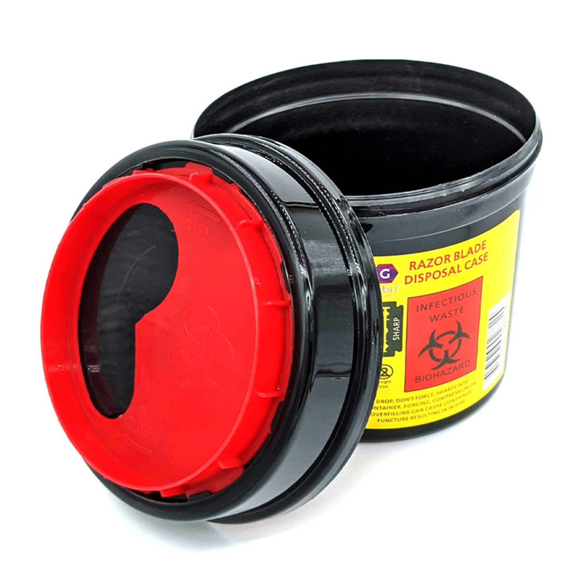 Gabri - Razor Blade Round Disposal Bin Case (Black-Red)