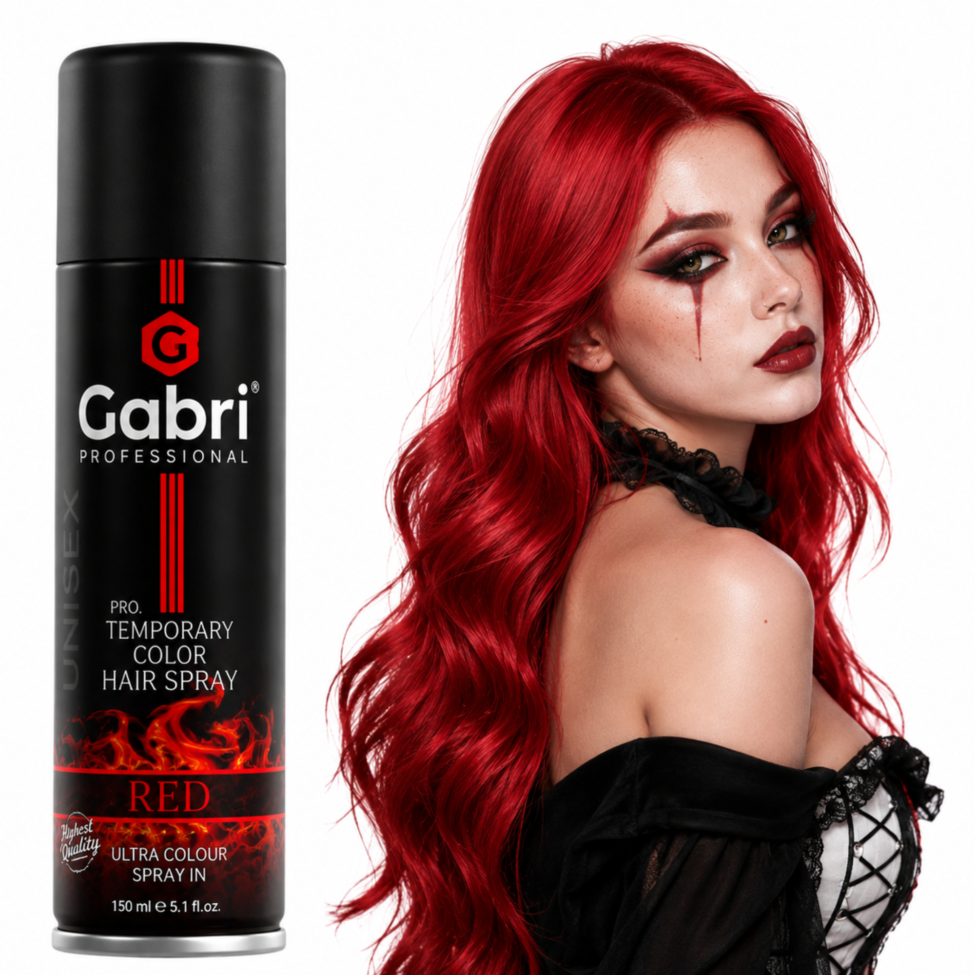 Gabri Professional - Pro Temporary Hair Colour Shimmer Spray Red 150ml