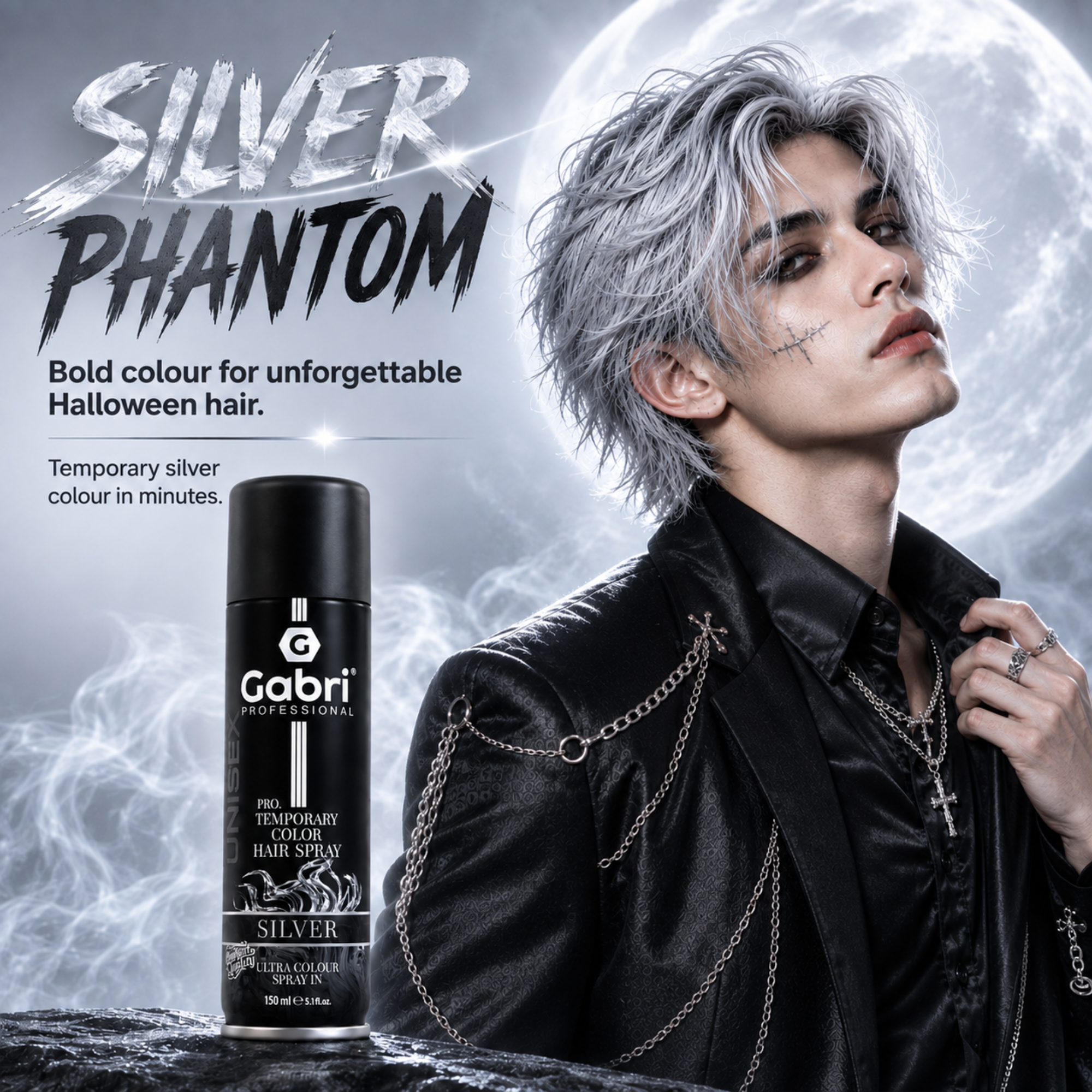 Gabri Professional - Pro Temporary Hair Colour Shimmer Spray Silver 150ml