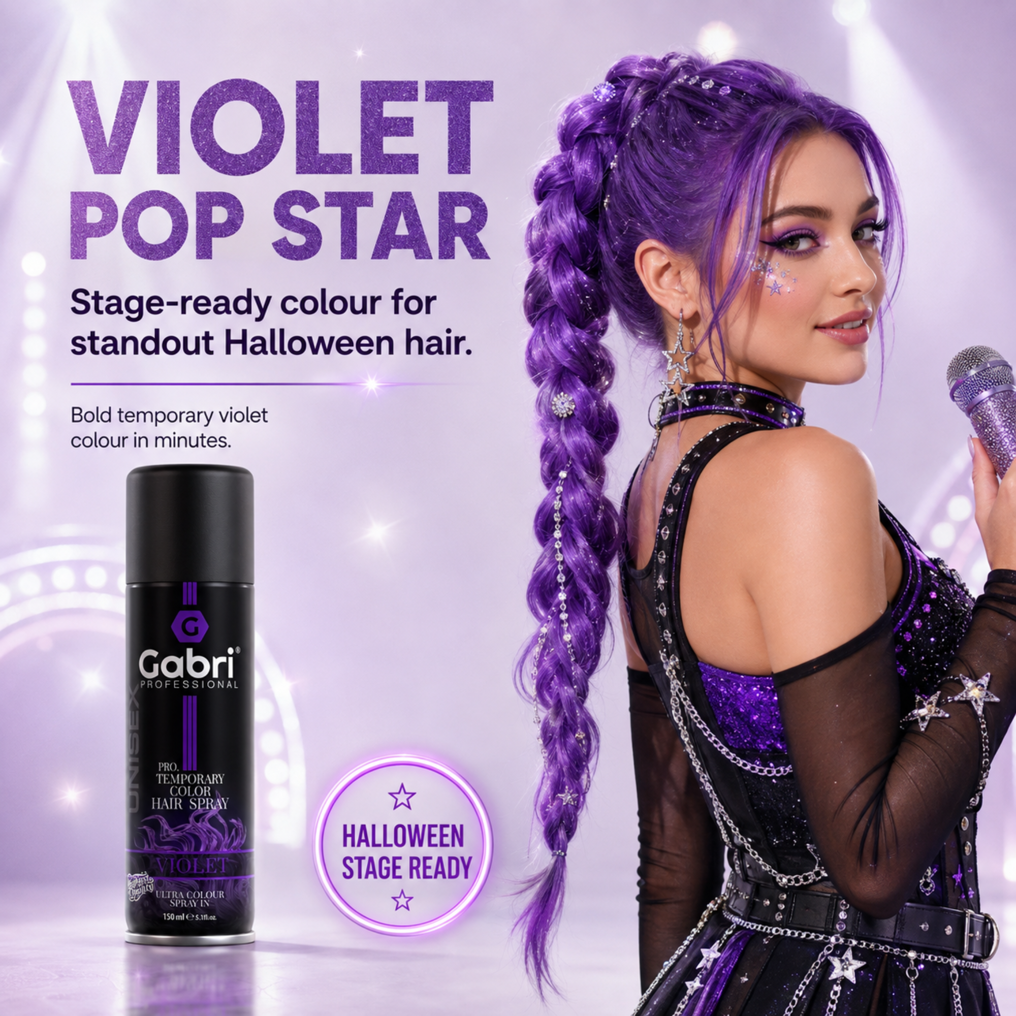 Gabri Professional - Pro Temporary Hair Colour Shimmer Spray Violet 150ml