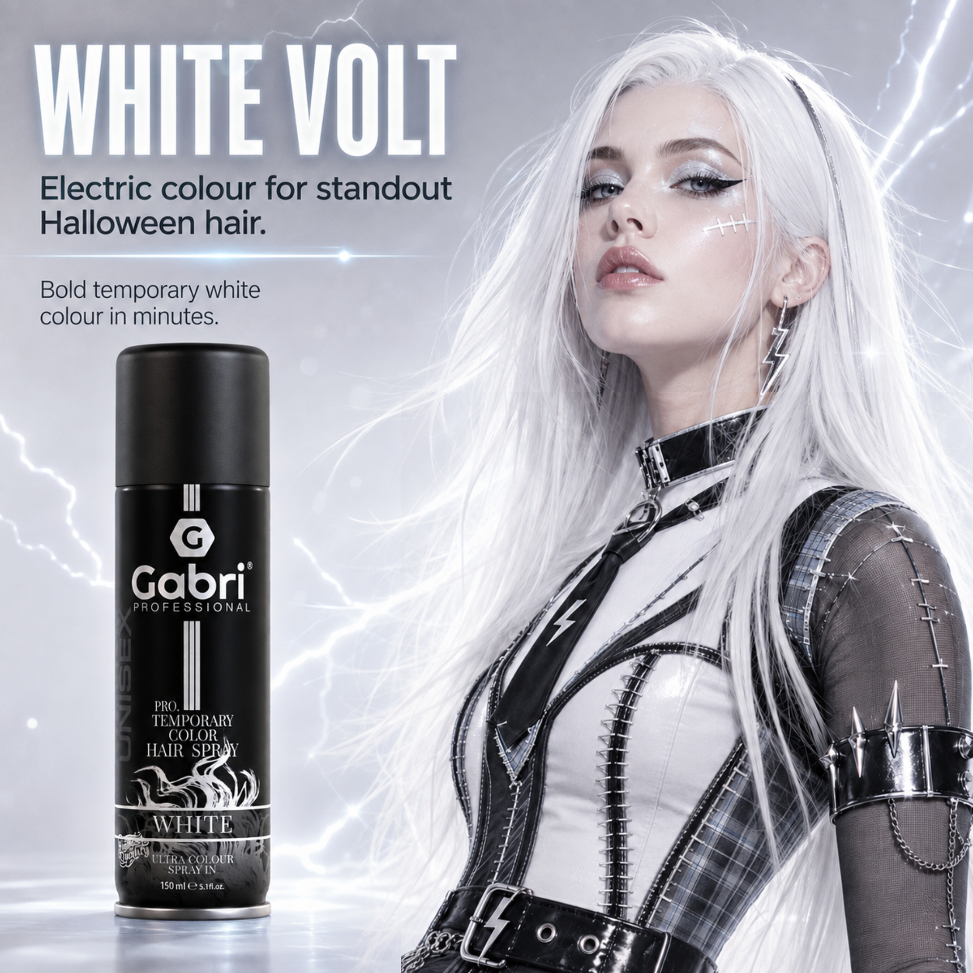 Gabri Professional - Pro Temporary Hair Colour Shimmer Spray White 150ml