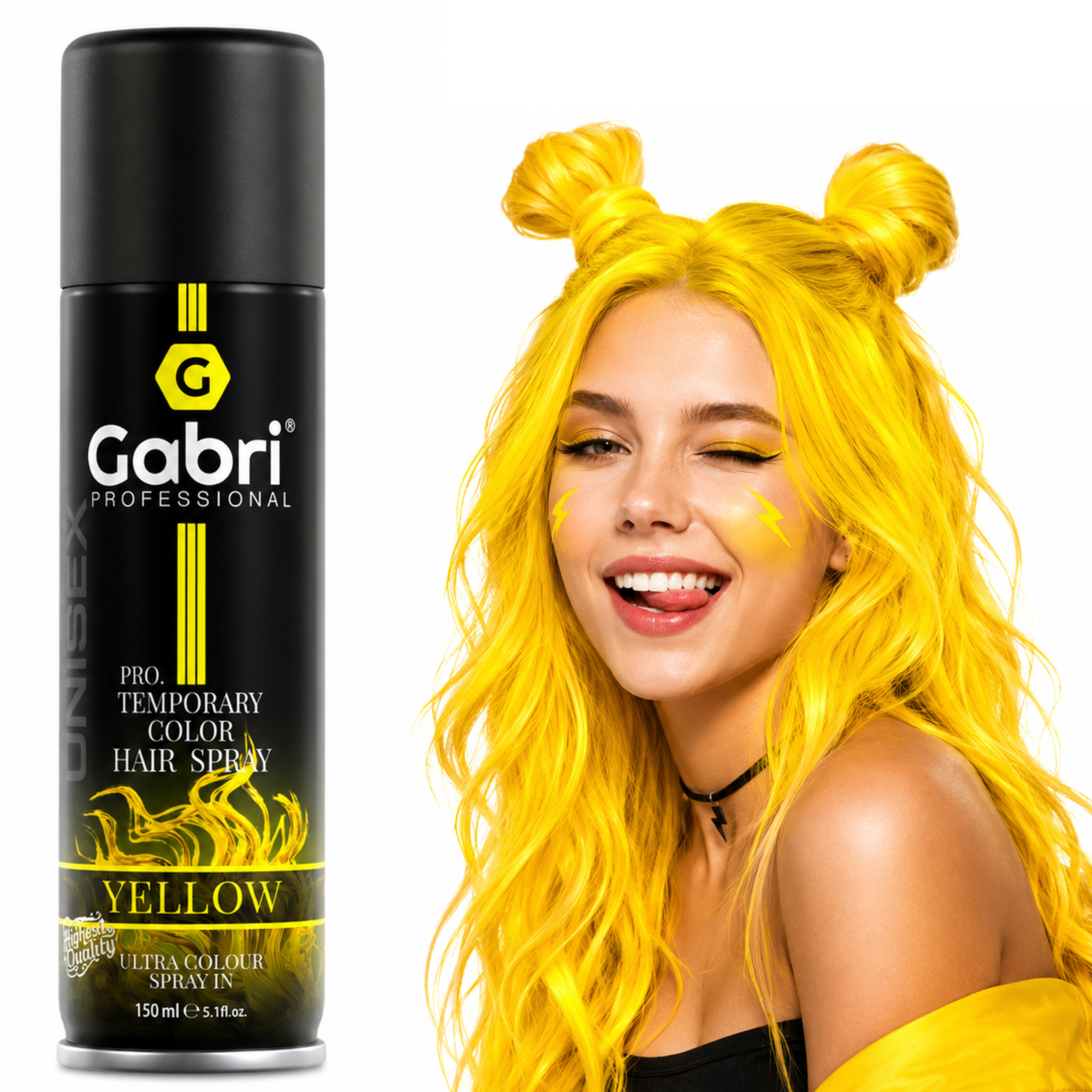 Gabri Professional - Pro Temporary Hair Colour Shimmer Spray Yellow 150ml