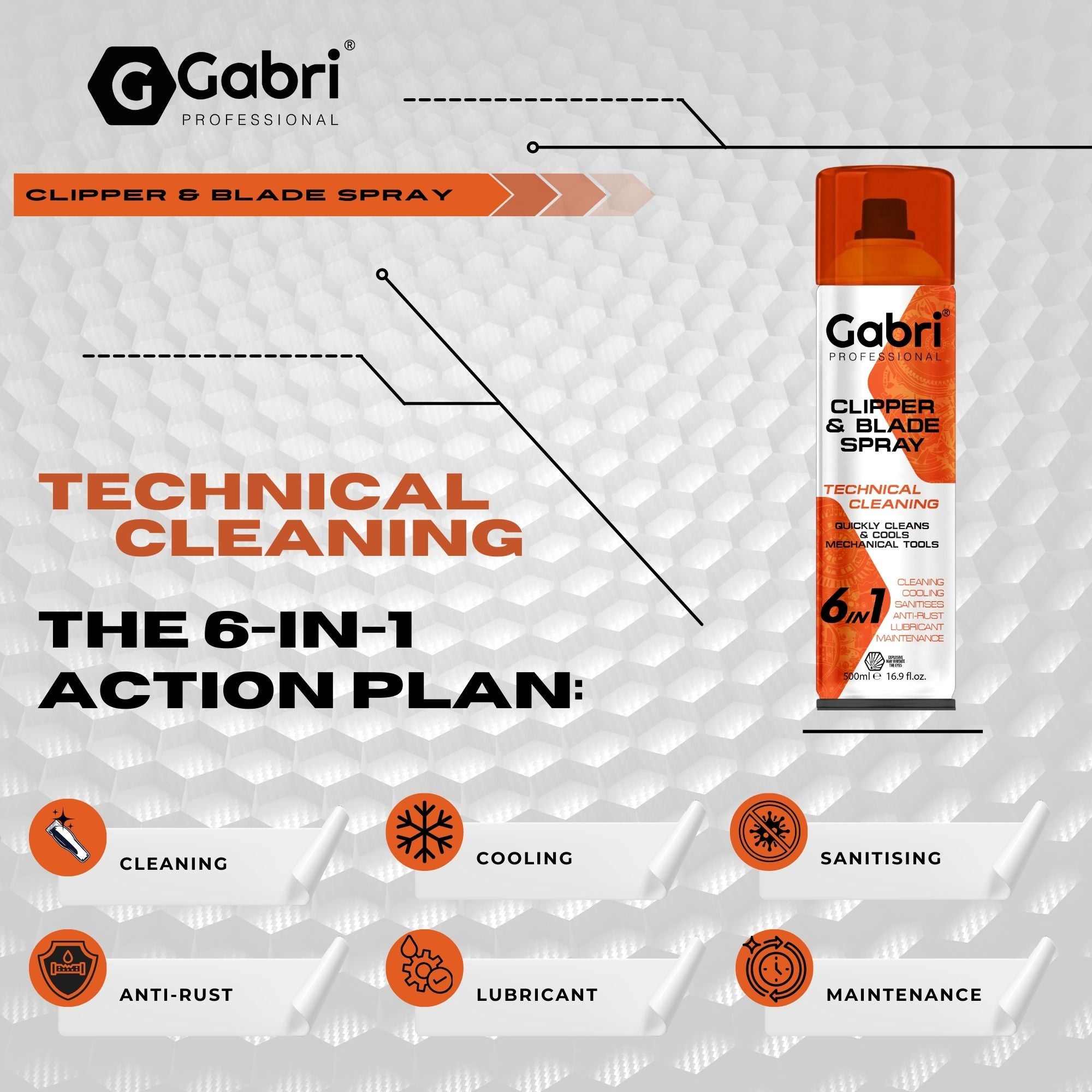 Gabri Professional - 6-in-1 Clipper & Blade Spray 500ml