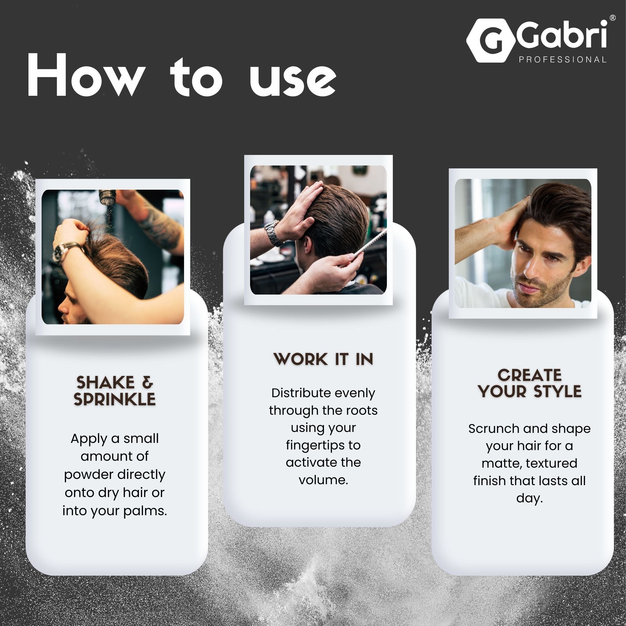 Gabri Professional - Hair Styling Powder Sea Salt Matte Look S7 Ultra Strong 32g