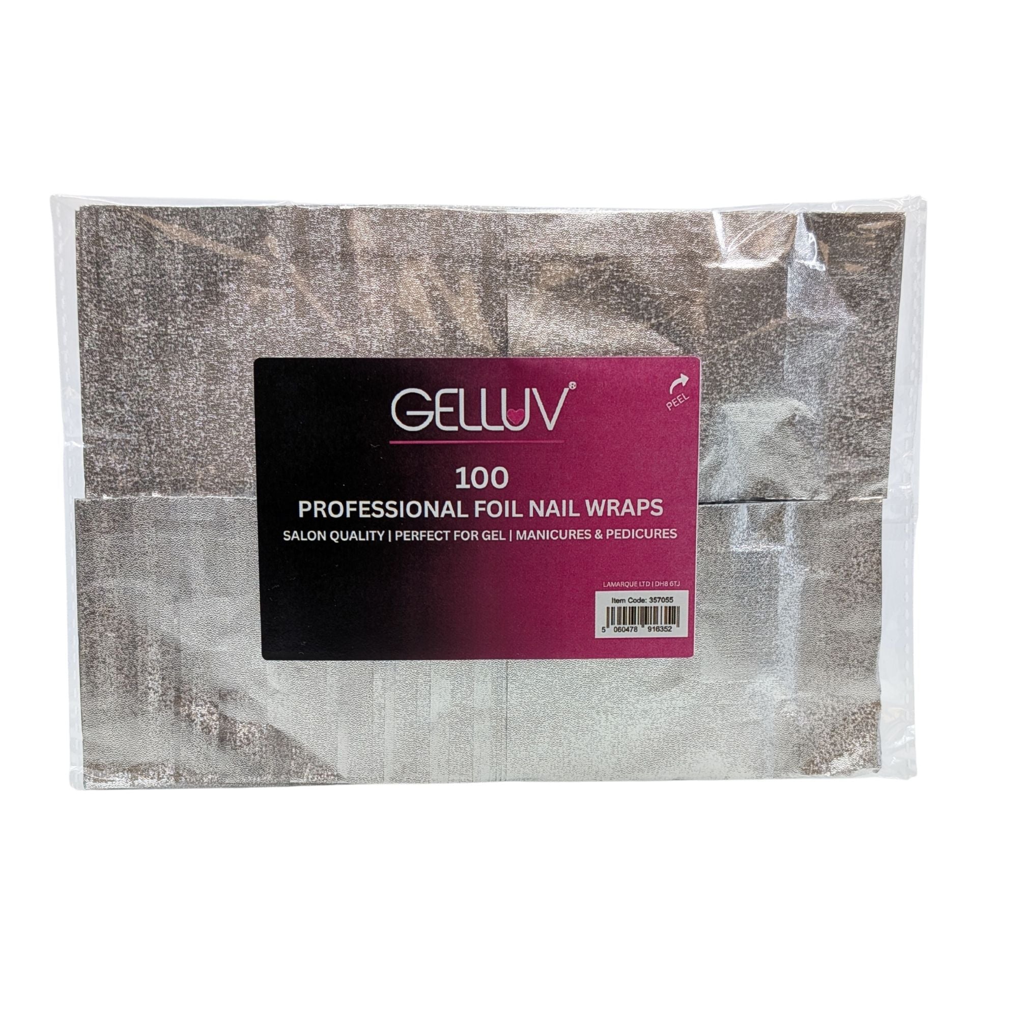 Gelluv - Soak-Off Foil Wraps with Cotton Pad (Pack of 100)