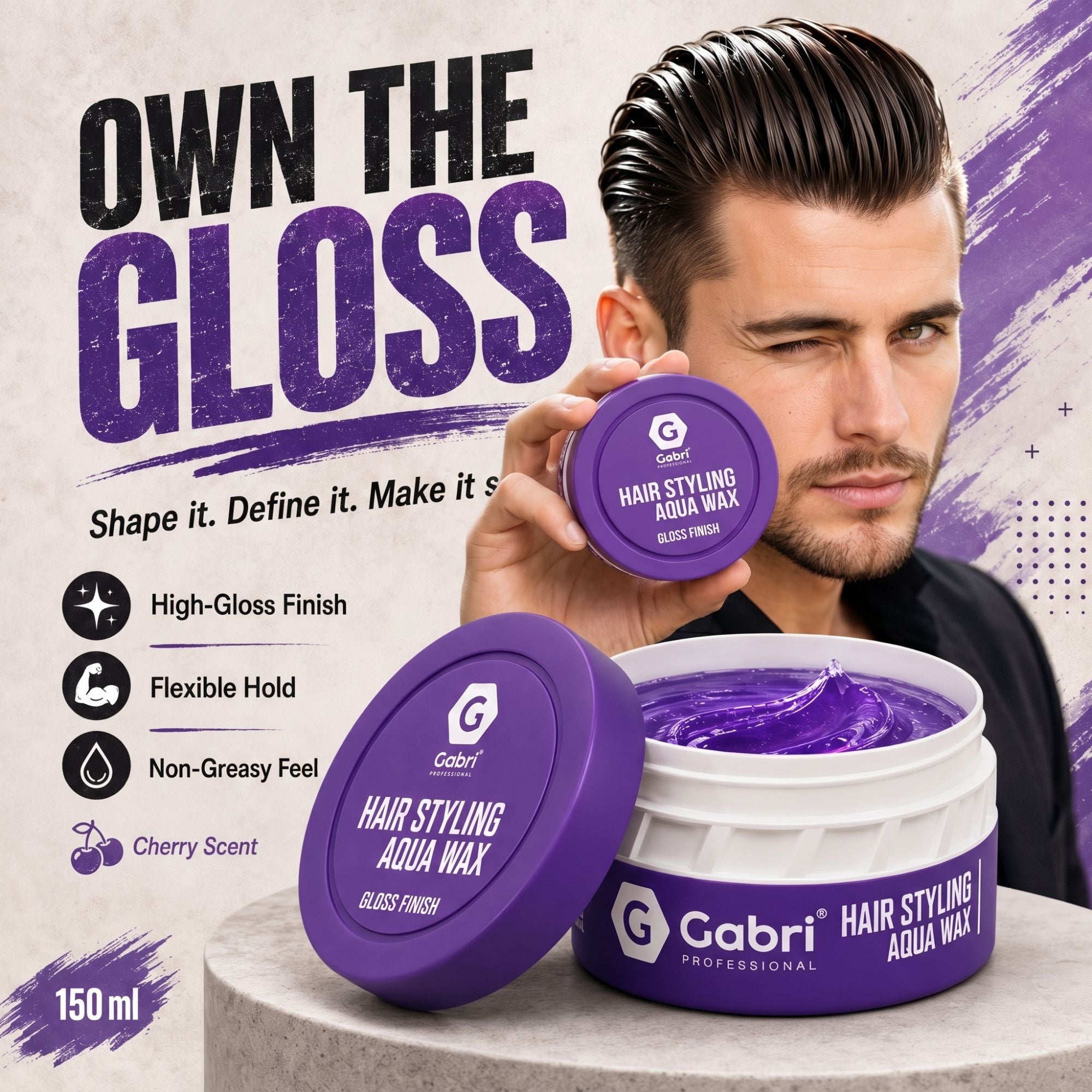 Gabri Professional - Hair Styling Aqua Wax Gloss Finish 150ml