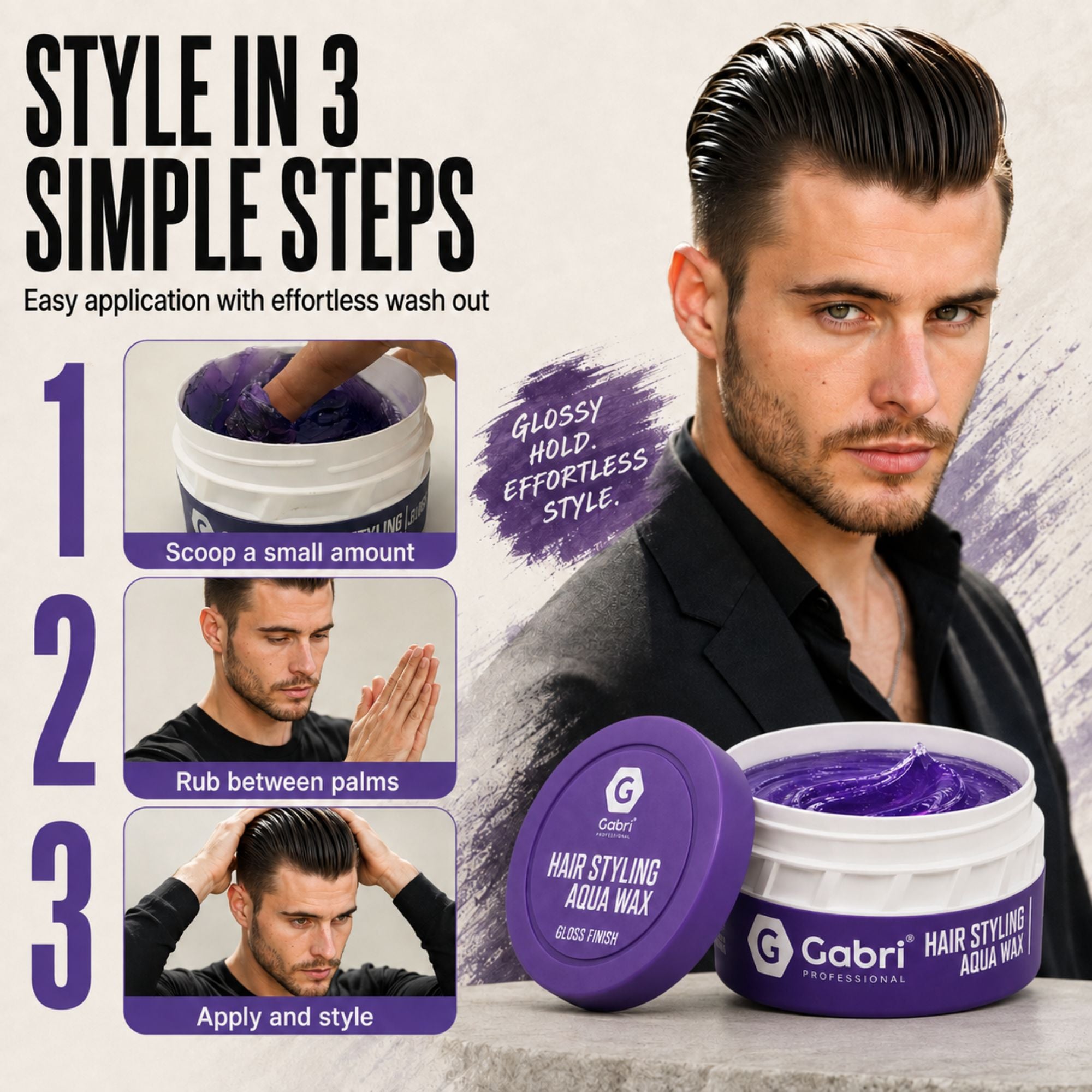 Gabri Professional - Hair Styling Aqua Wax Gloss Finish 150ml