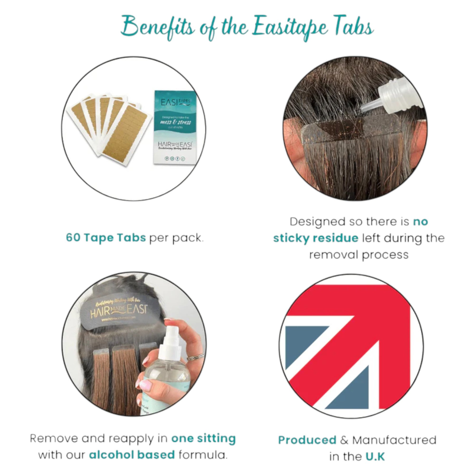 Hair Made Easi - Easitape Hair Extension Tape Double Sided Tabs 60 Pack