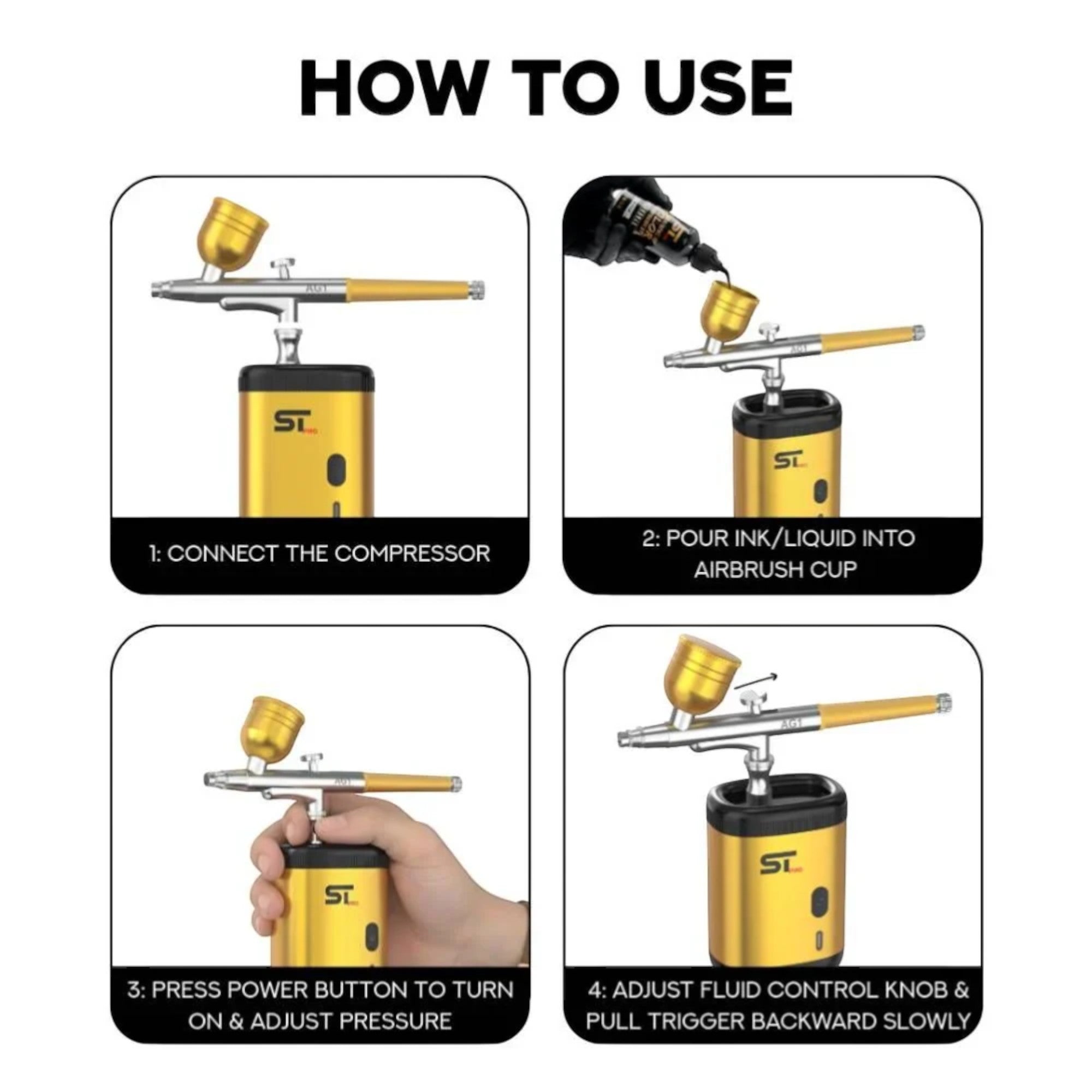 Supreme Trimmer - Airbrush Gun Kit - Gold