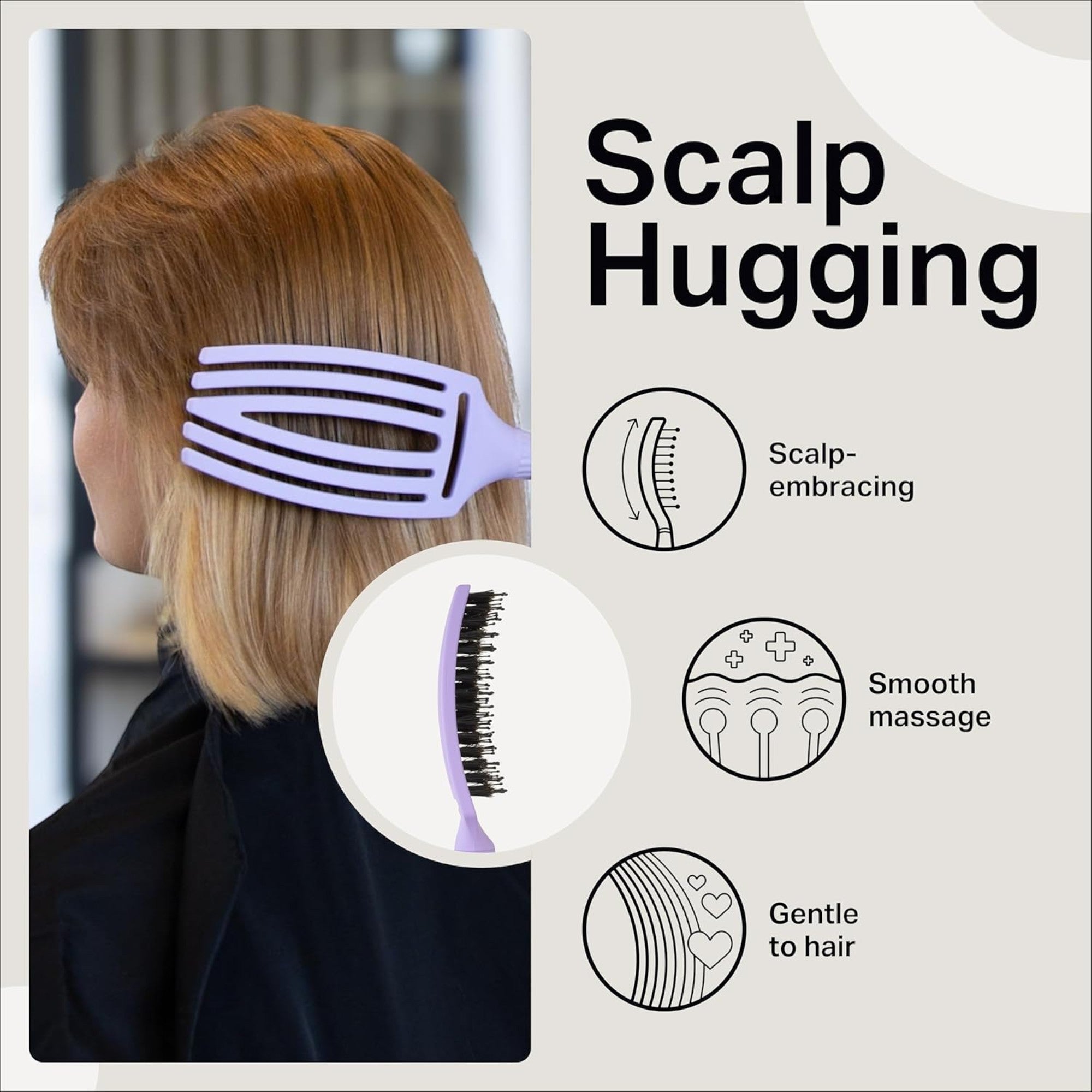 Olivia Garden - Fingerbrush Care Iconic Boar & Nylon Lavender