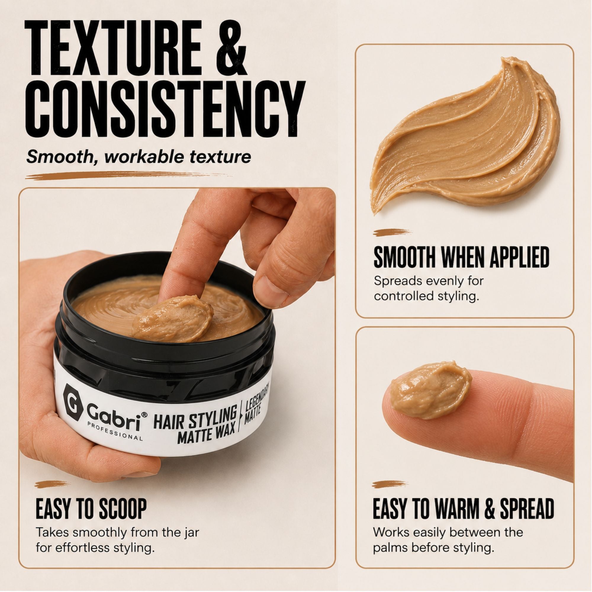 Gabri Professional - Hair Styling Matte Wax Legendary Matte 150ml
