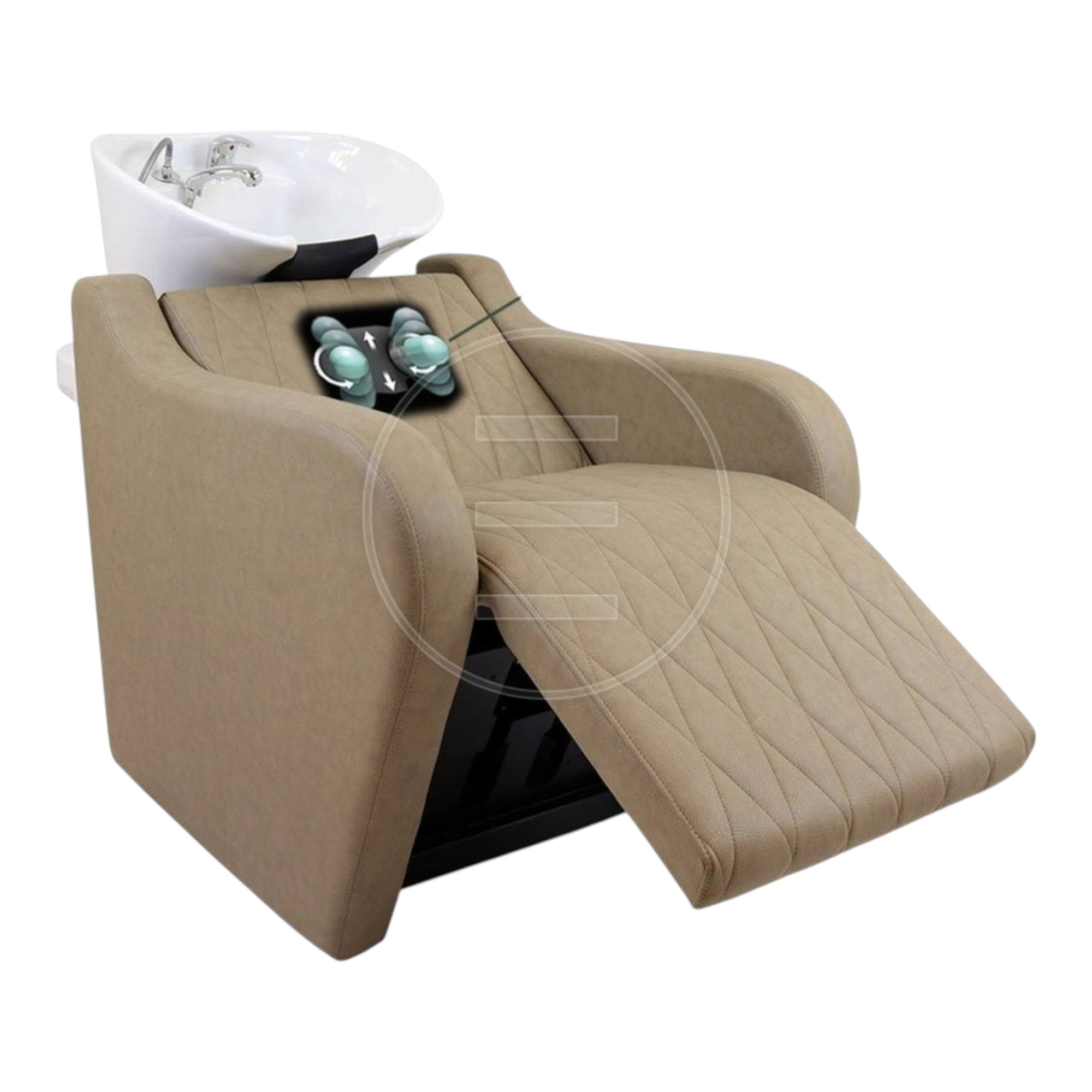 Alpeda - Maya Salon Backwash Chair with Back Massage + Electric Foot Elevation Function