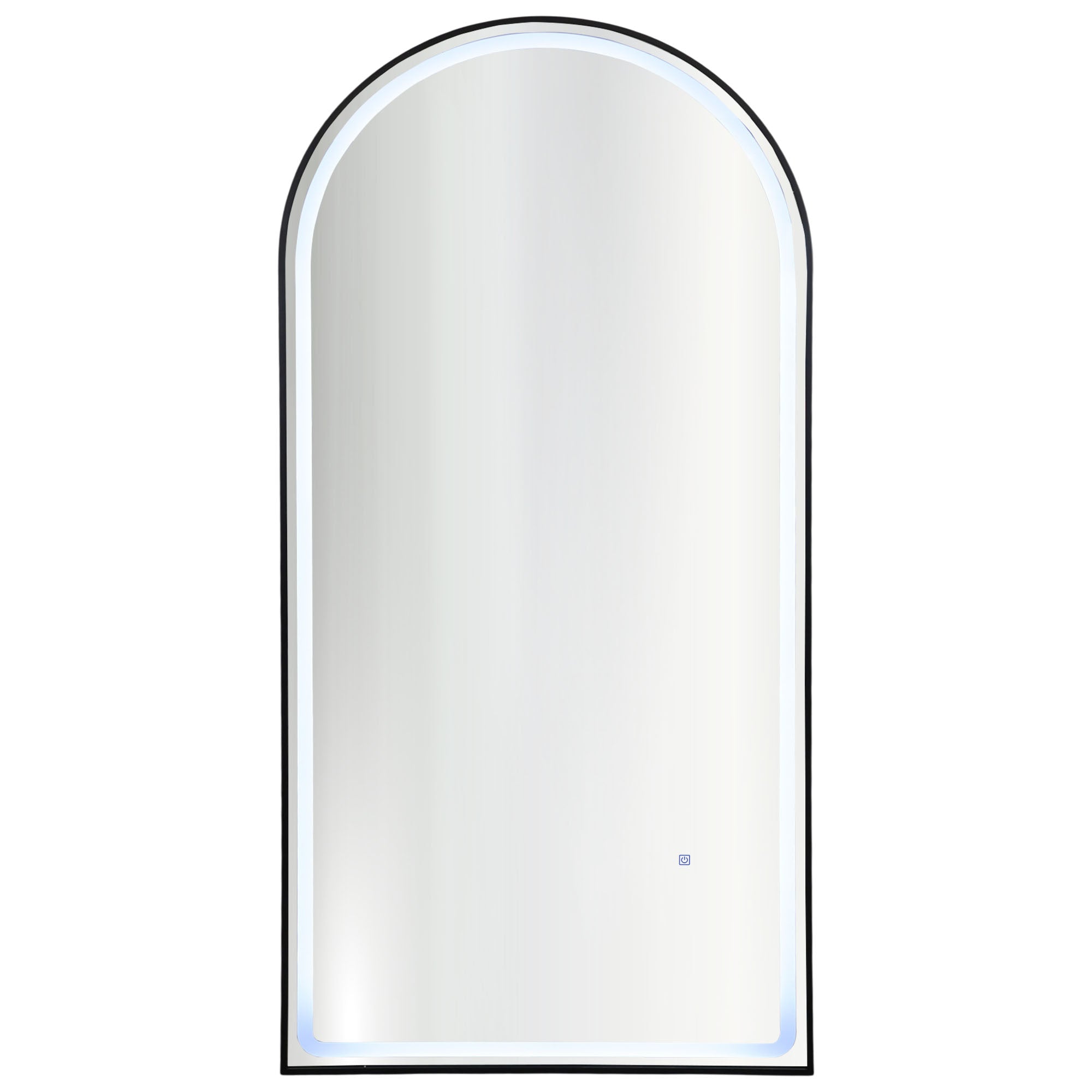 Salon Mirror - Arched LED with Black Frame & Border Light