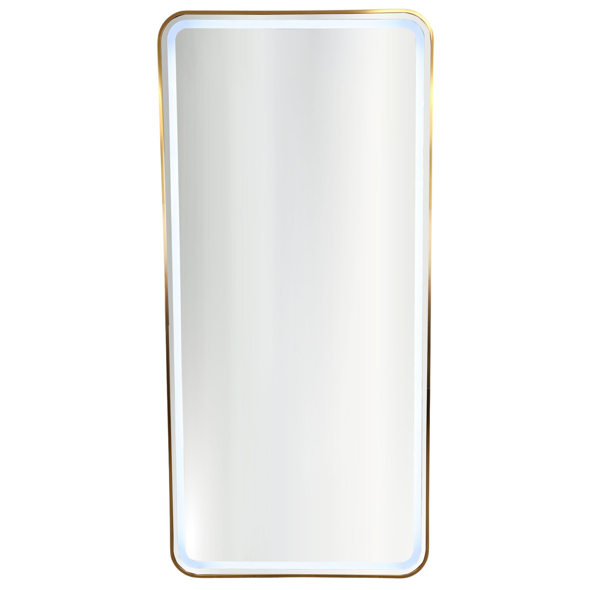 Salon Mirror - Rectangular LED with Gold Frame & Border Light