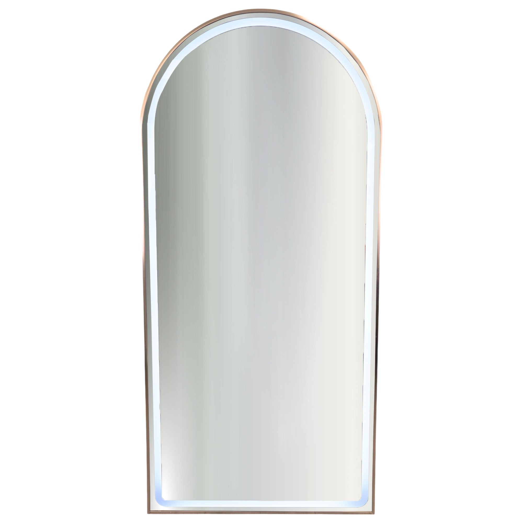 Salon Mirror - Arched LED with Gold Frame & Border Light
