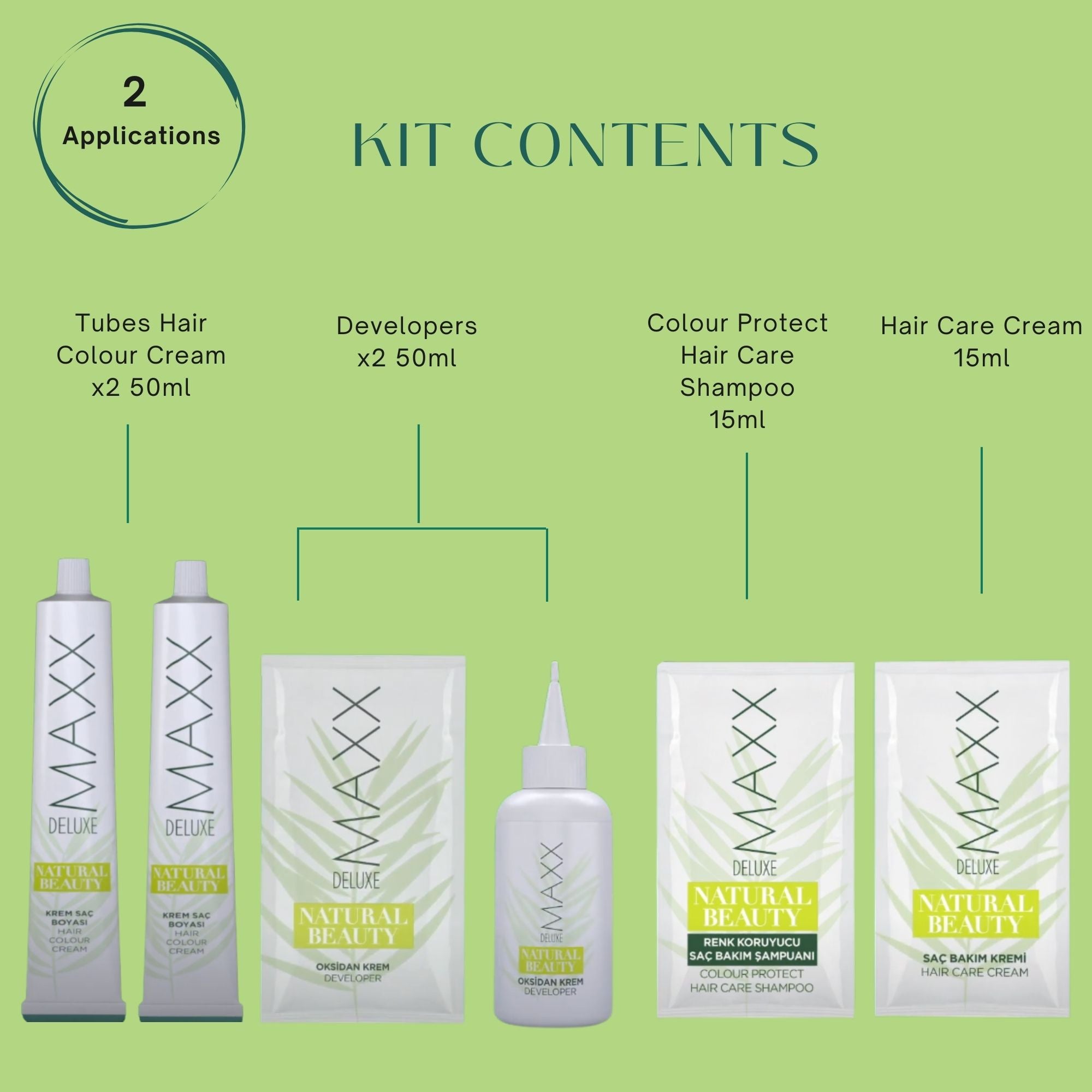 Maxx Deluxe - Natural Beauty Hair Colour Ammonia Free (2 Applications)