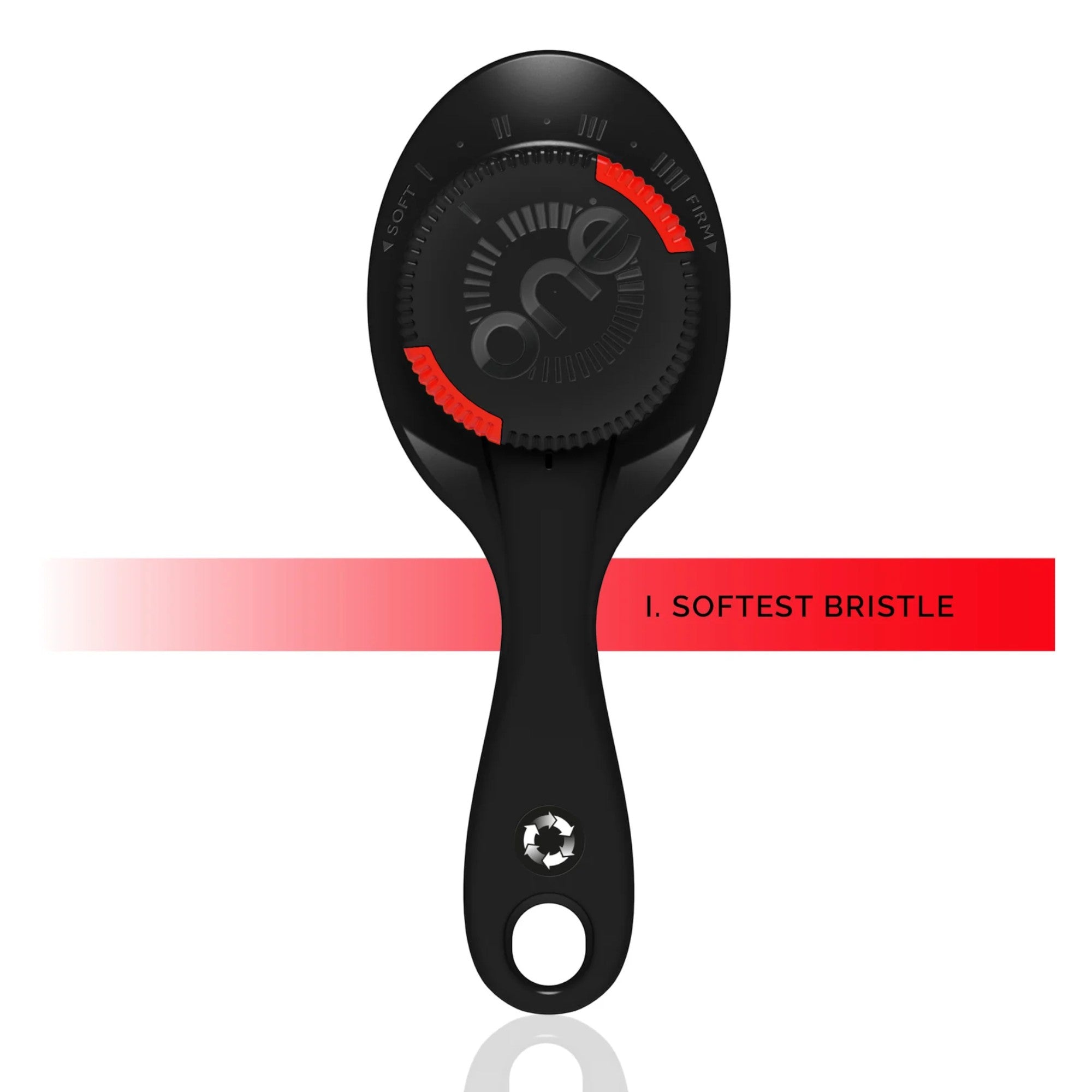 ONE Brush - Adjustable Bristle Strength Hairbrush Black