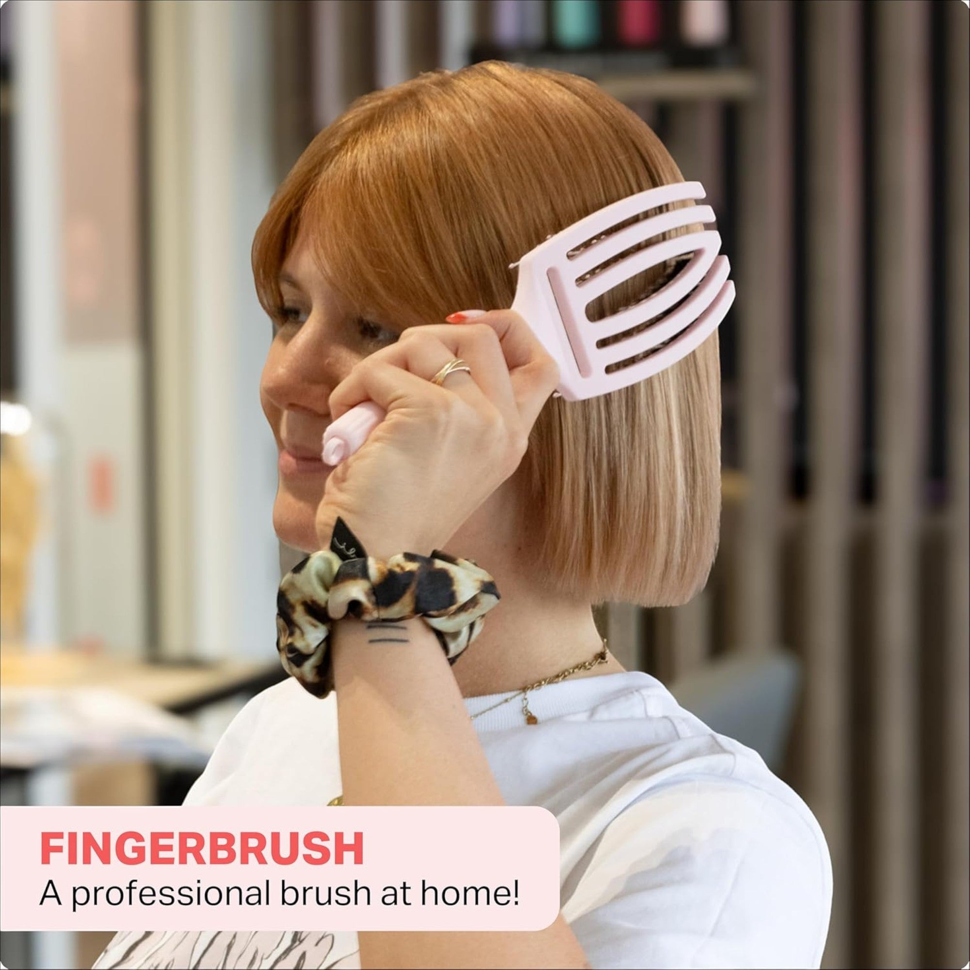 Olivia Garden - Fingerbrush Care Iconic Boar & Nylon Pastel Pink